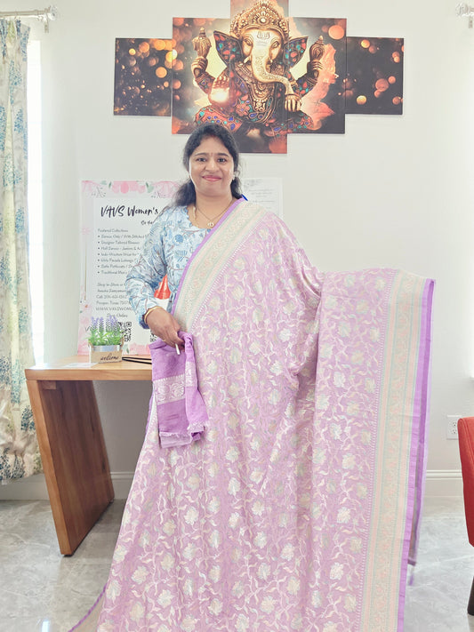 Pure Kota Chiffon Saree with All-Over Meenakari Jal Design