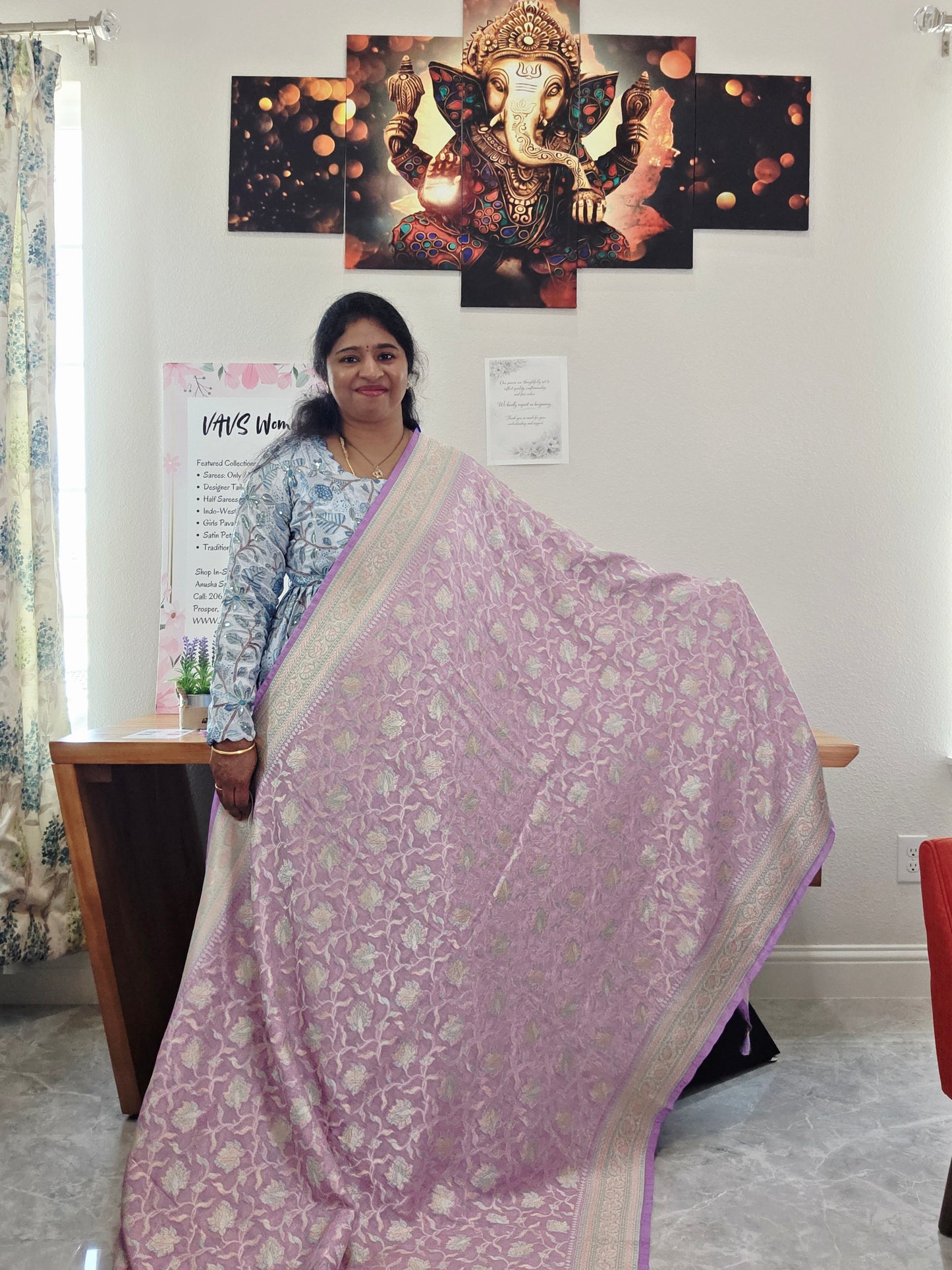 Pure Kota Chiffon Saree with All-Over Meenakari Jal Design
