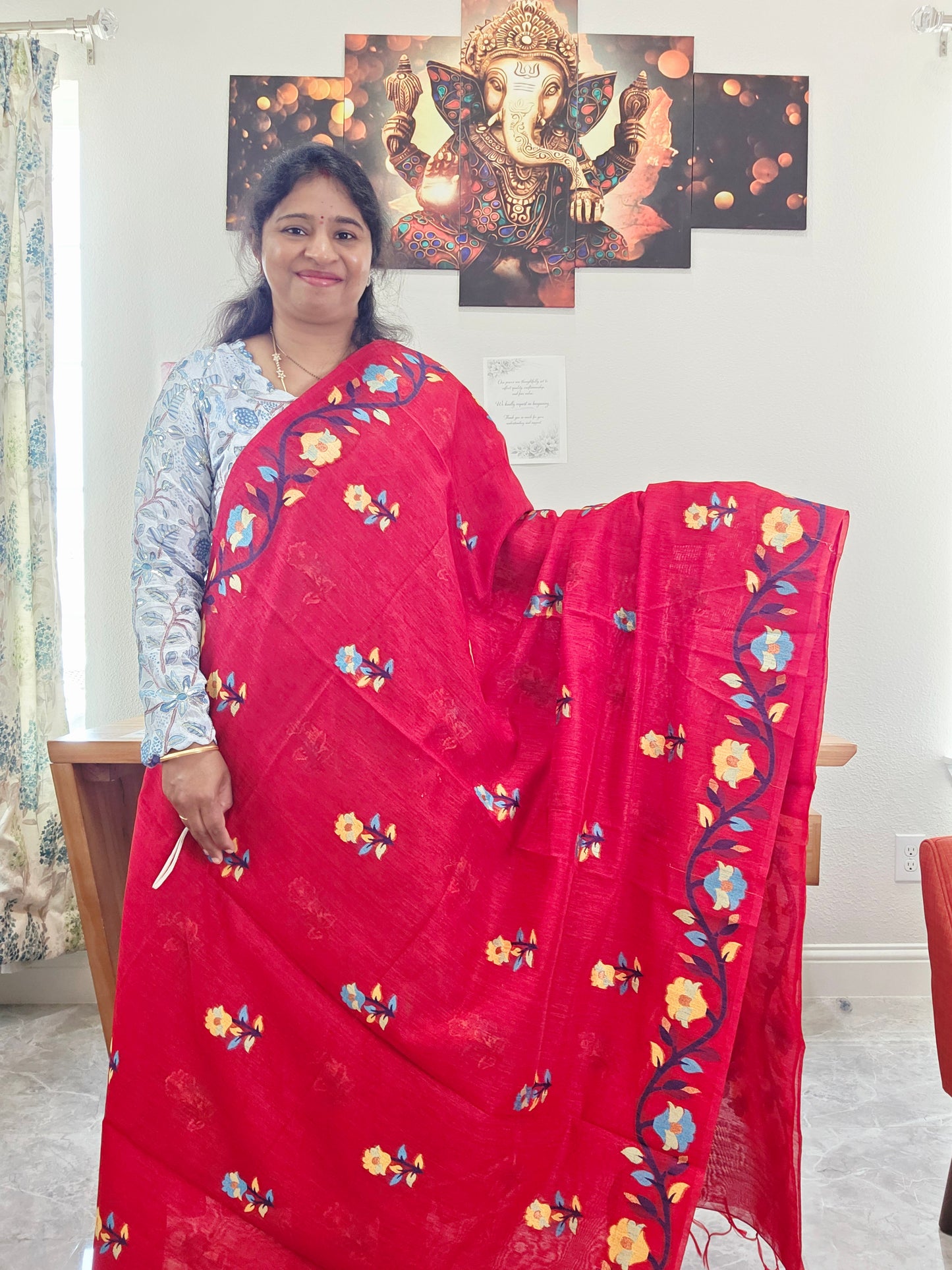 Semi Matka Silk Jamdani Saree