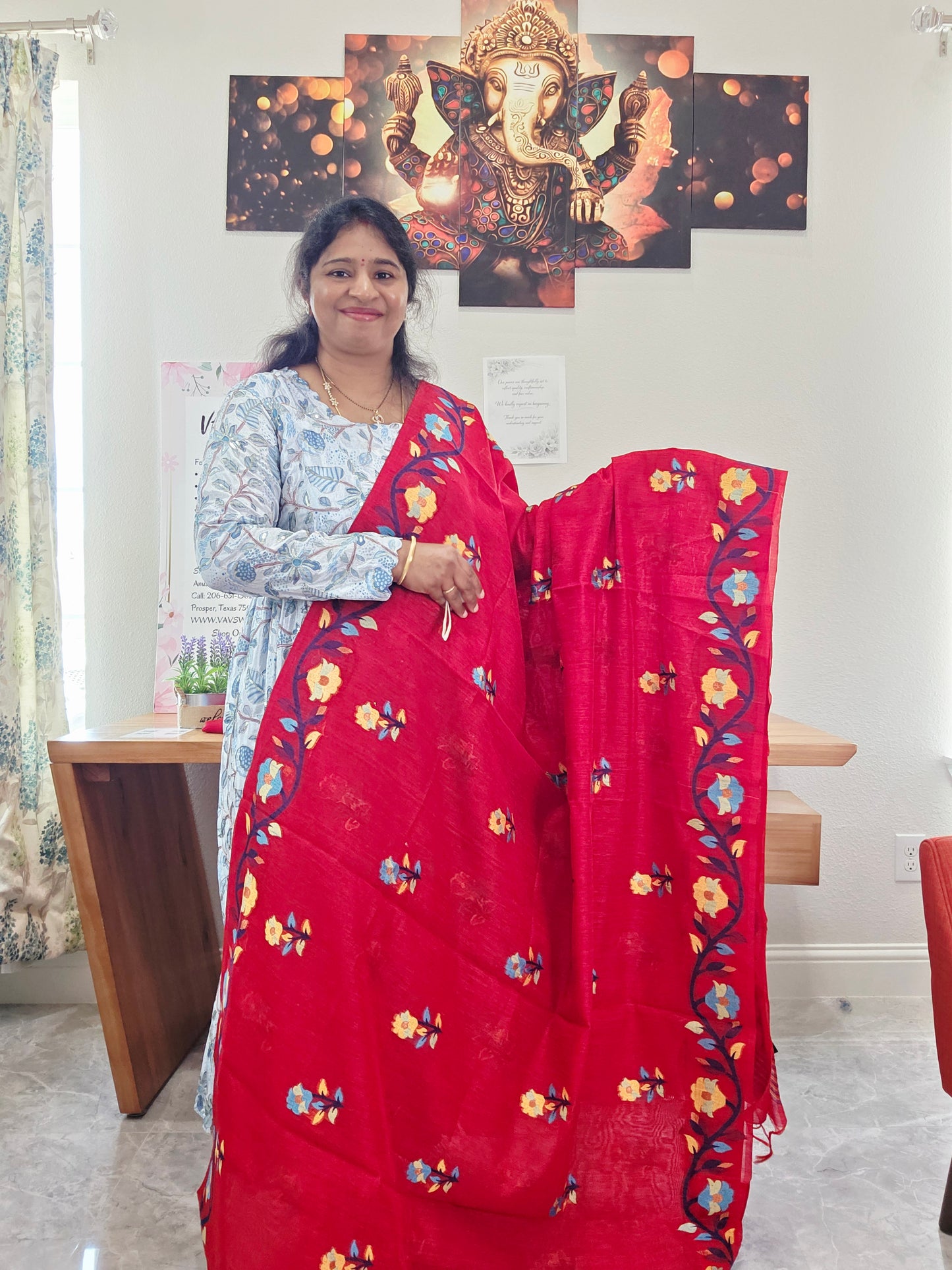 Semi Matka Silk Jamdani Saree