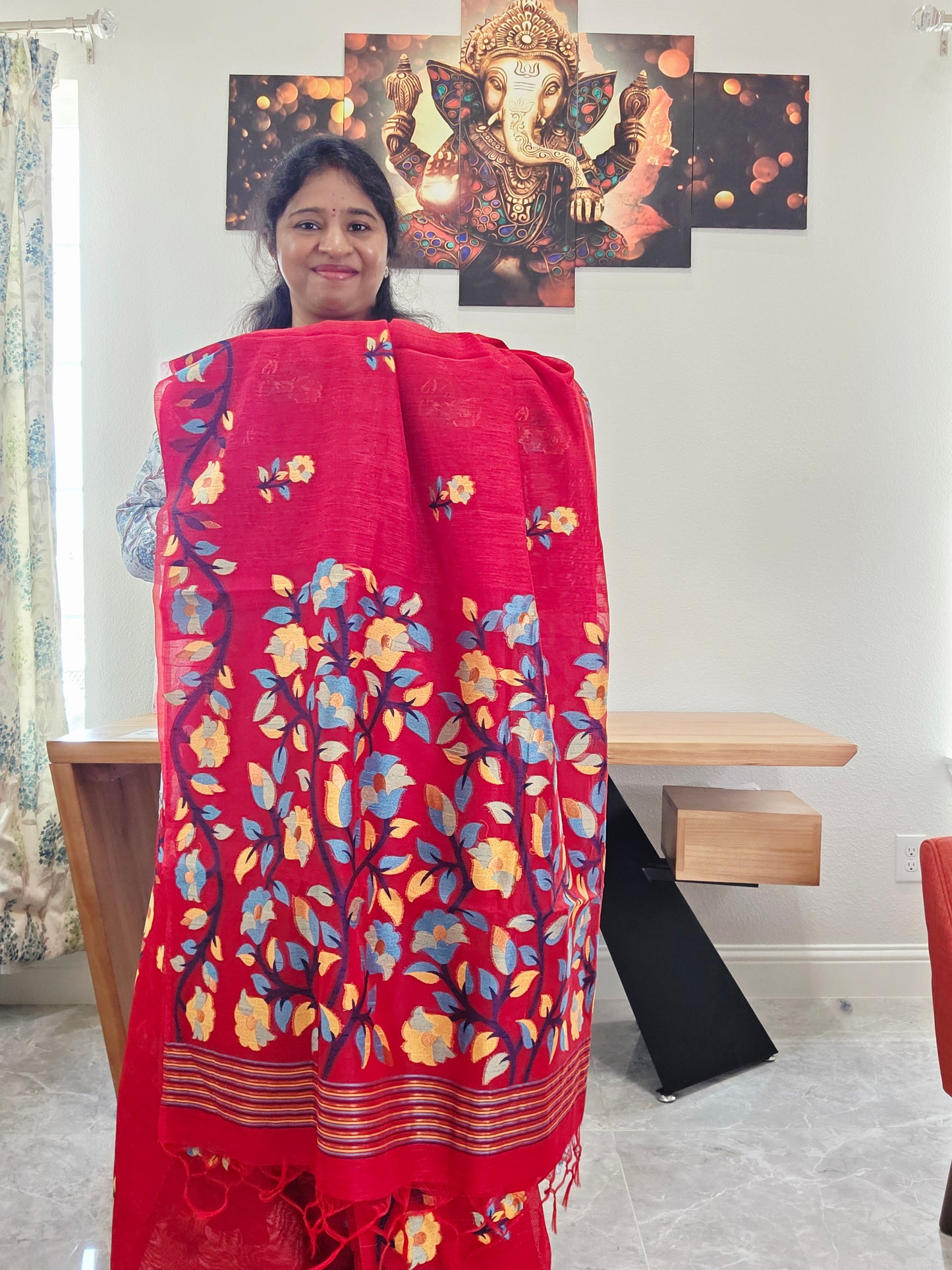 Semi Matka Silk Jamdani Saree