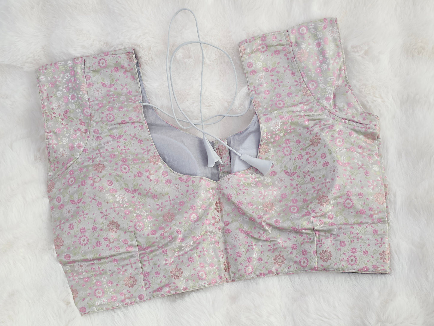 Moonstone Silver Bloom Benarasi Stitched Blouse Size 40 Extends to 46