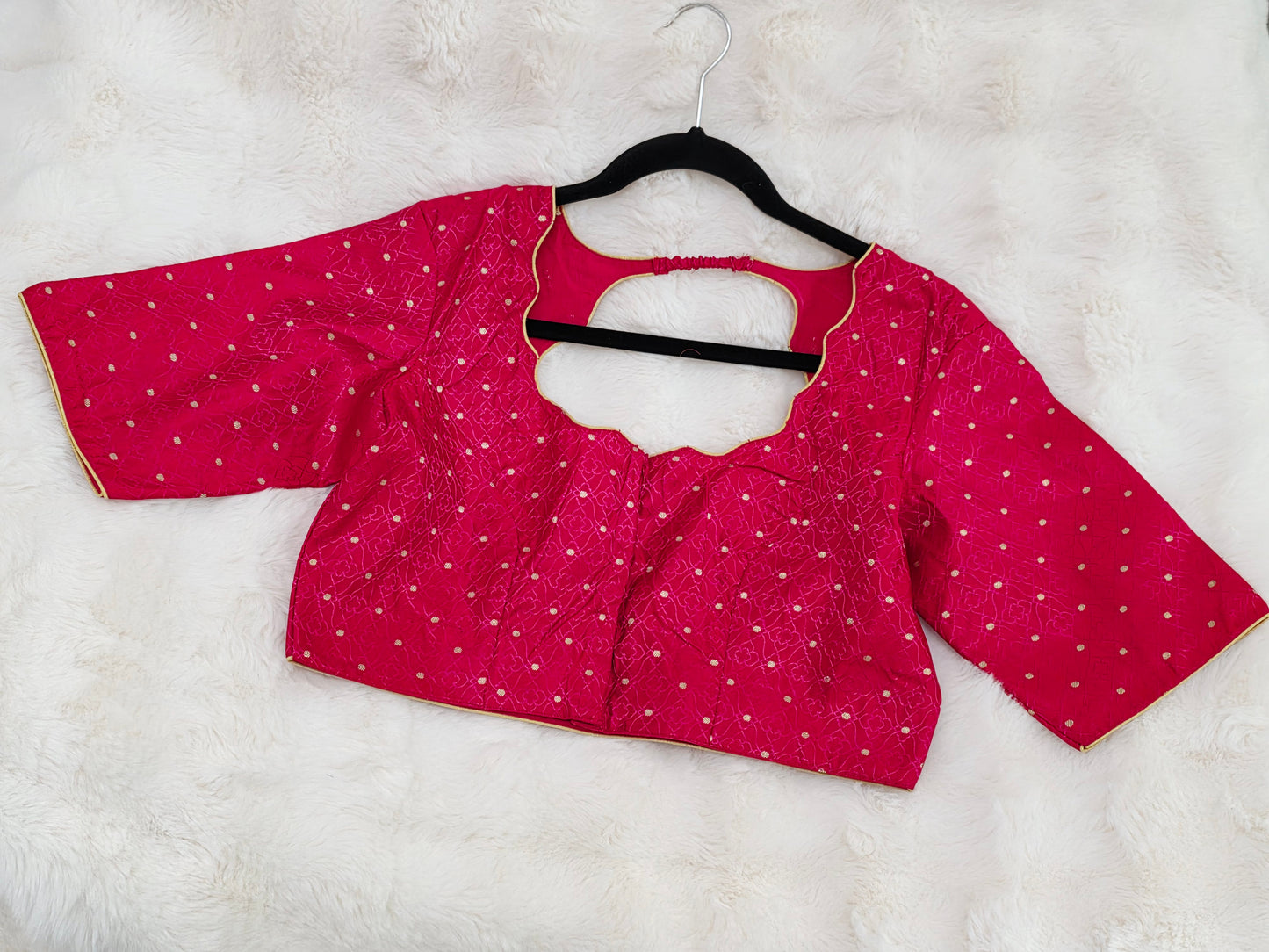 Rani Fuchsia Benarasi Silk Stitched Blouse