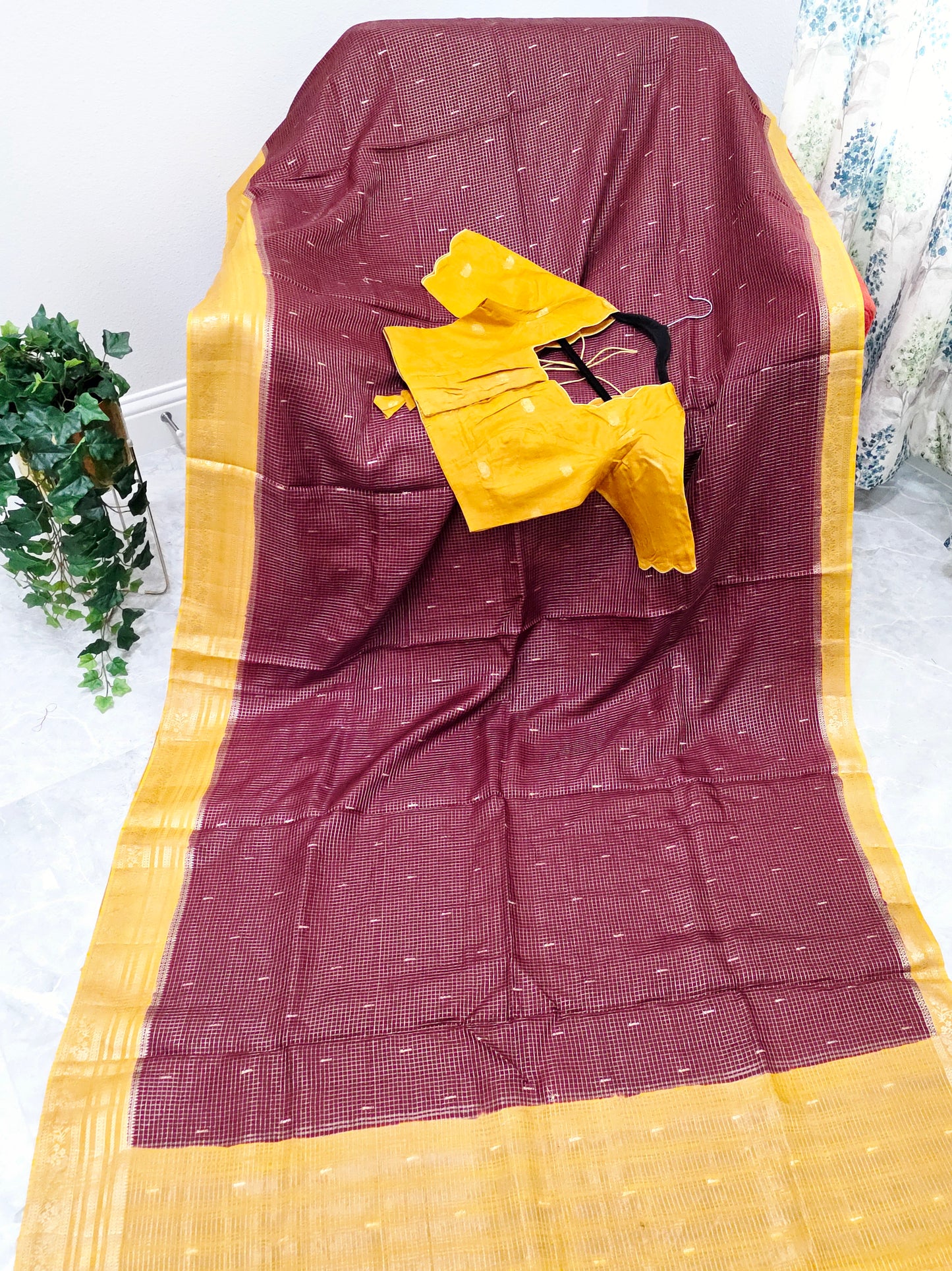 Royal Plum Wine Russian Dola Crepe Silk Saree with Ready Blouse