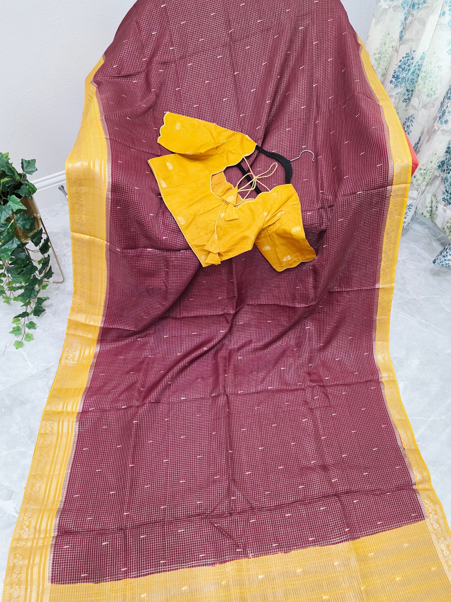 Royal Plum Wine Russian Dola Crepe Silk Saree with Ready Blouse