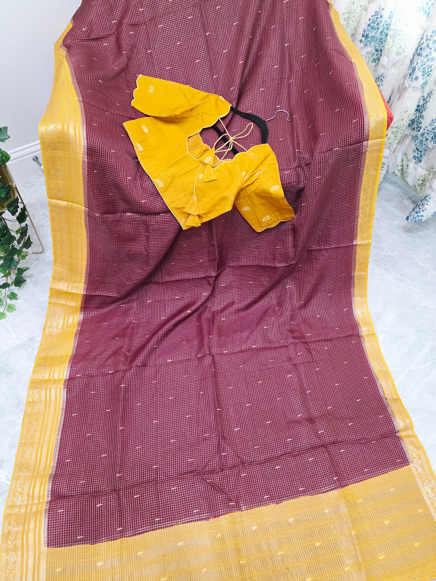 Royal Plum Wine Russian Dola Crepe Silk Saree with Ready Blouse