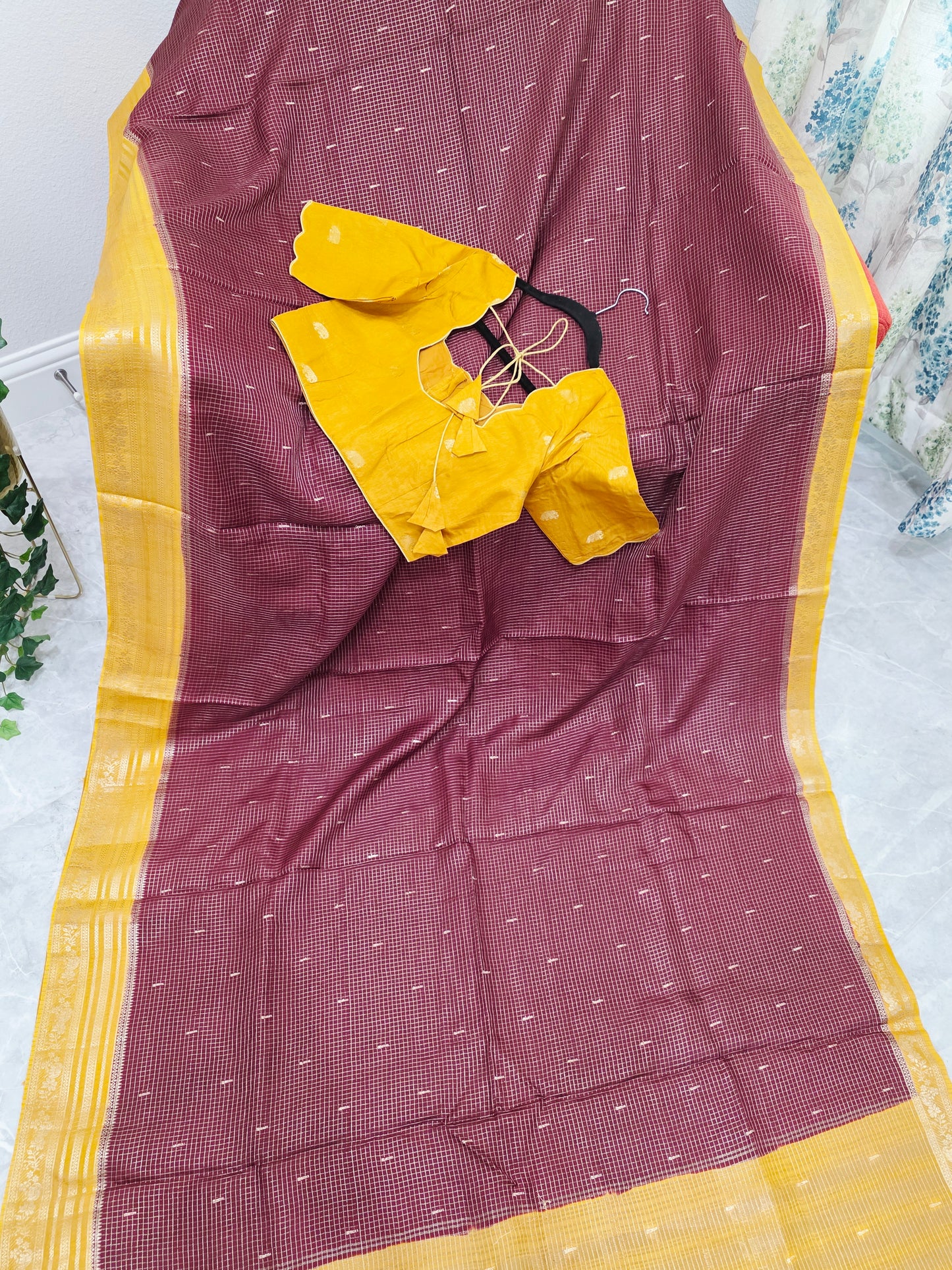 Royal Plum Wine Russian Dola Crepe Silk Saree with Ready Blouse