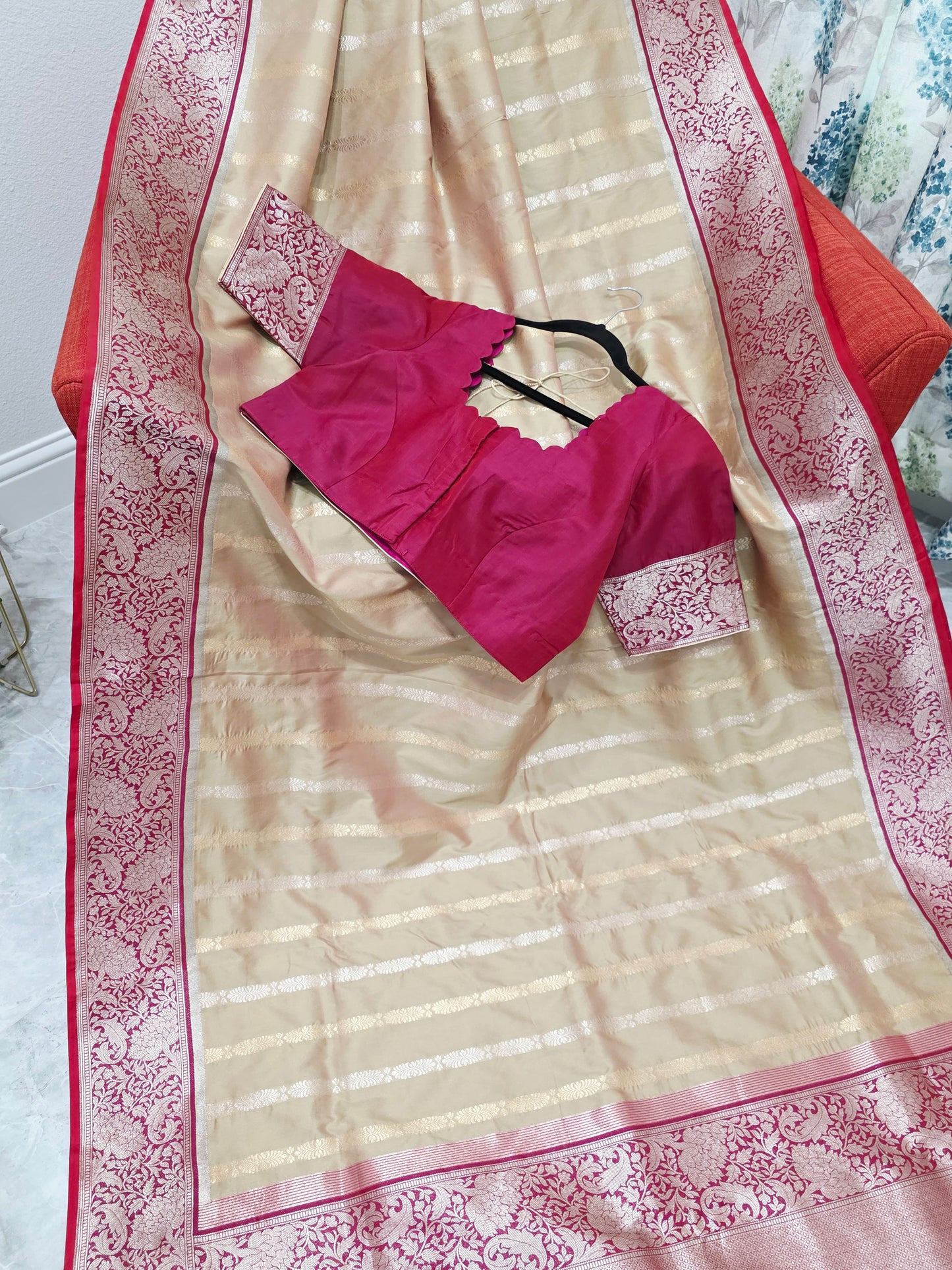 Designer Benarasi Uppada Soft Silk Saree - Blouse