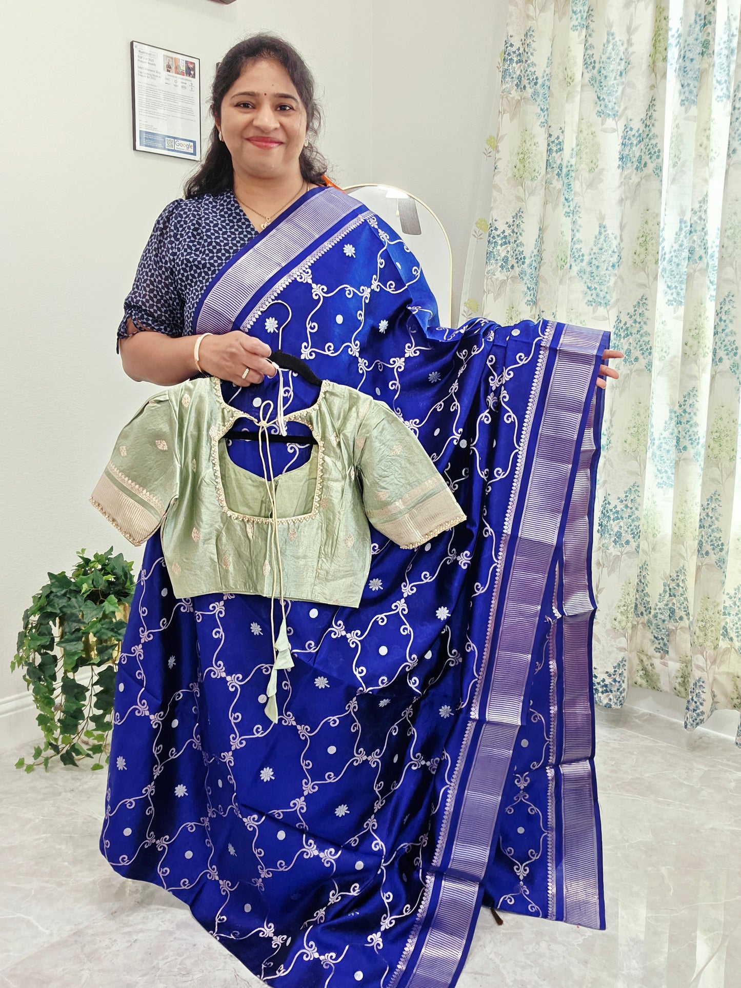 Trendy Designer Pure Puna Mango Silk Benarasi Saree with Matching Blouse