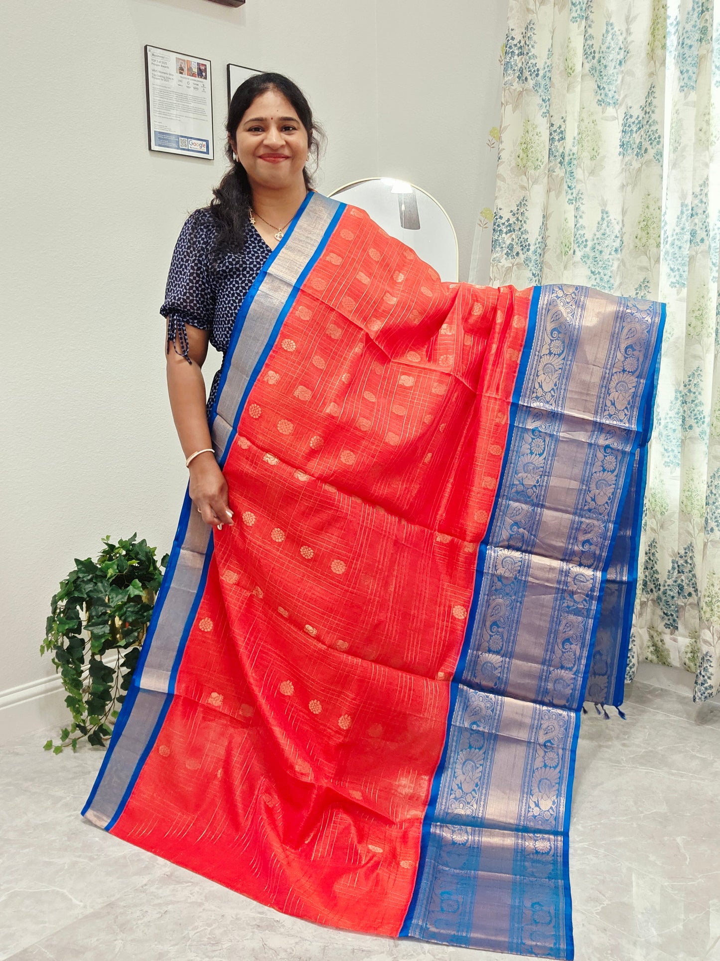 Pure Kuppadam Pattu Silk Cotton Saree - Blouse