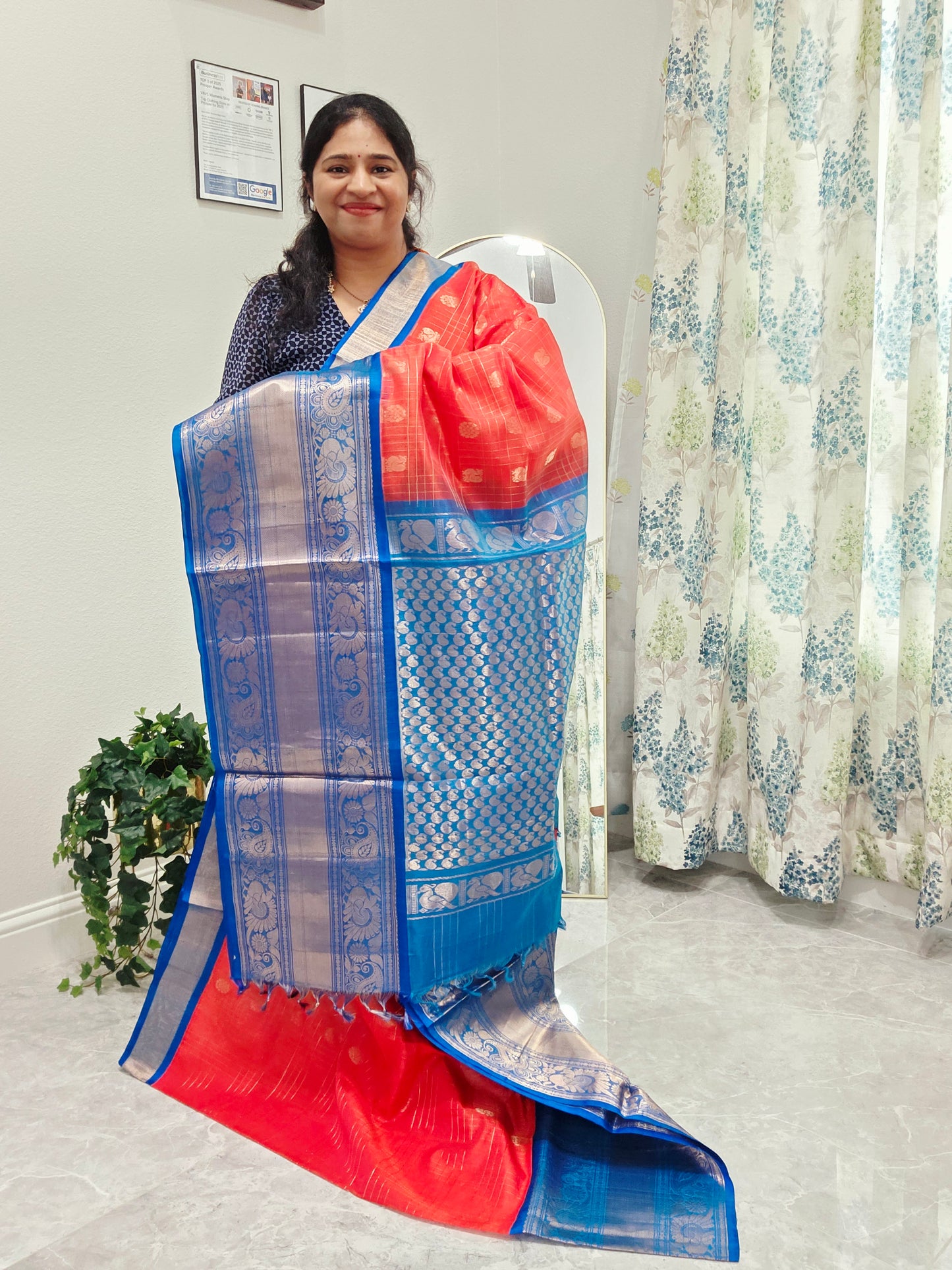 Pure Kuppadam Pattu Silk Cotton Saree - Blouse