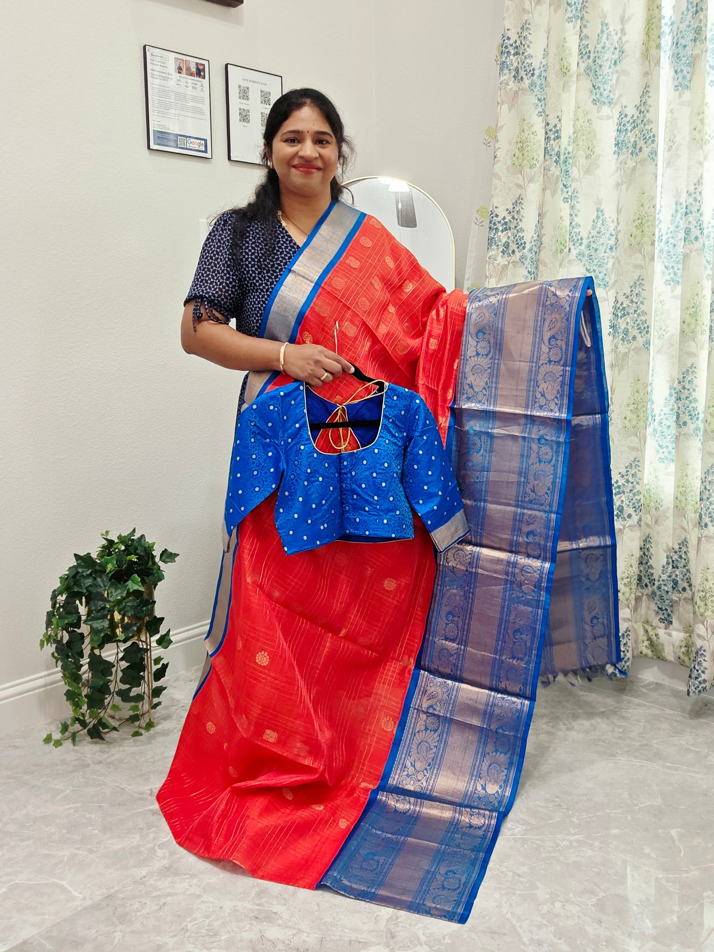 Pure Kuppadam Pattu Silk Cotton Saree - Blouse