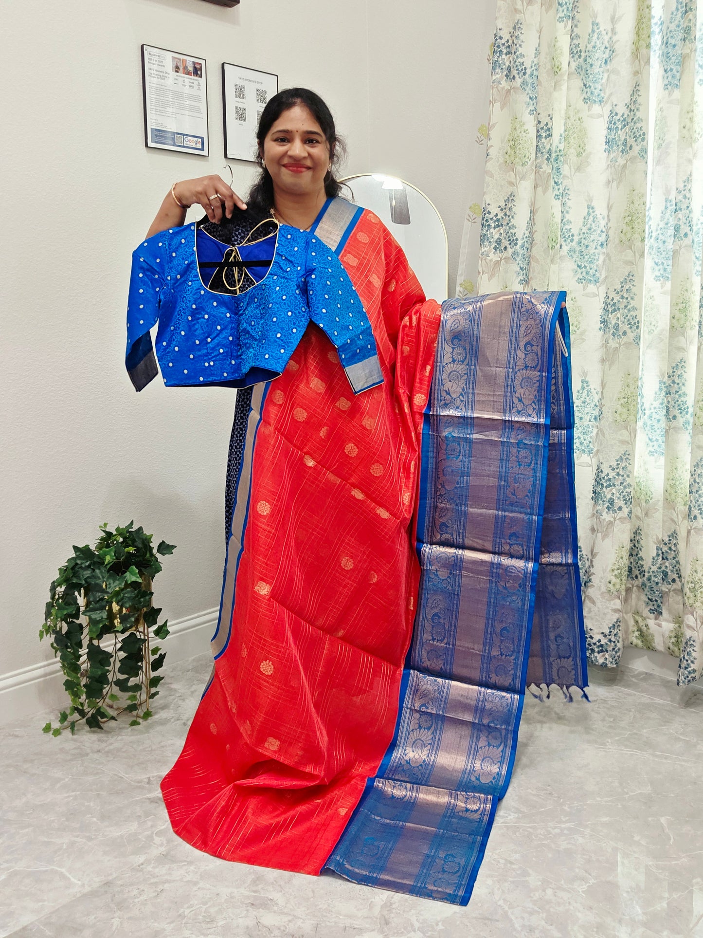 Pure Kuppadam Pattu Silk Cotton Saree - Blouse