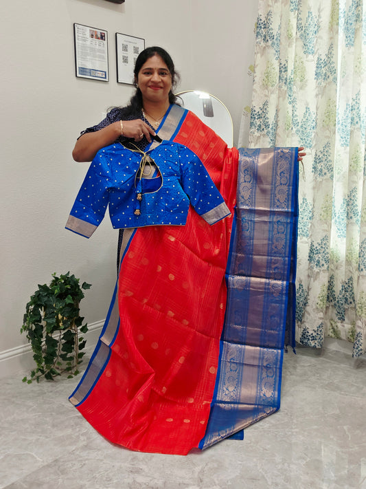 Pure Kuppadam Pattu Silk Cotton Saree - Blouse