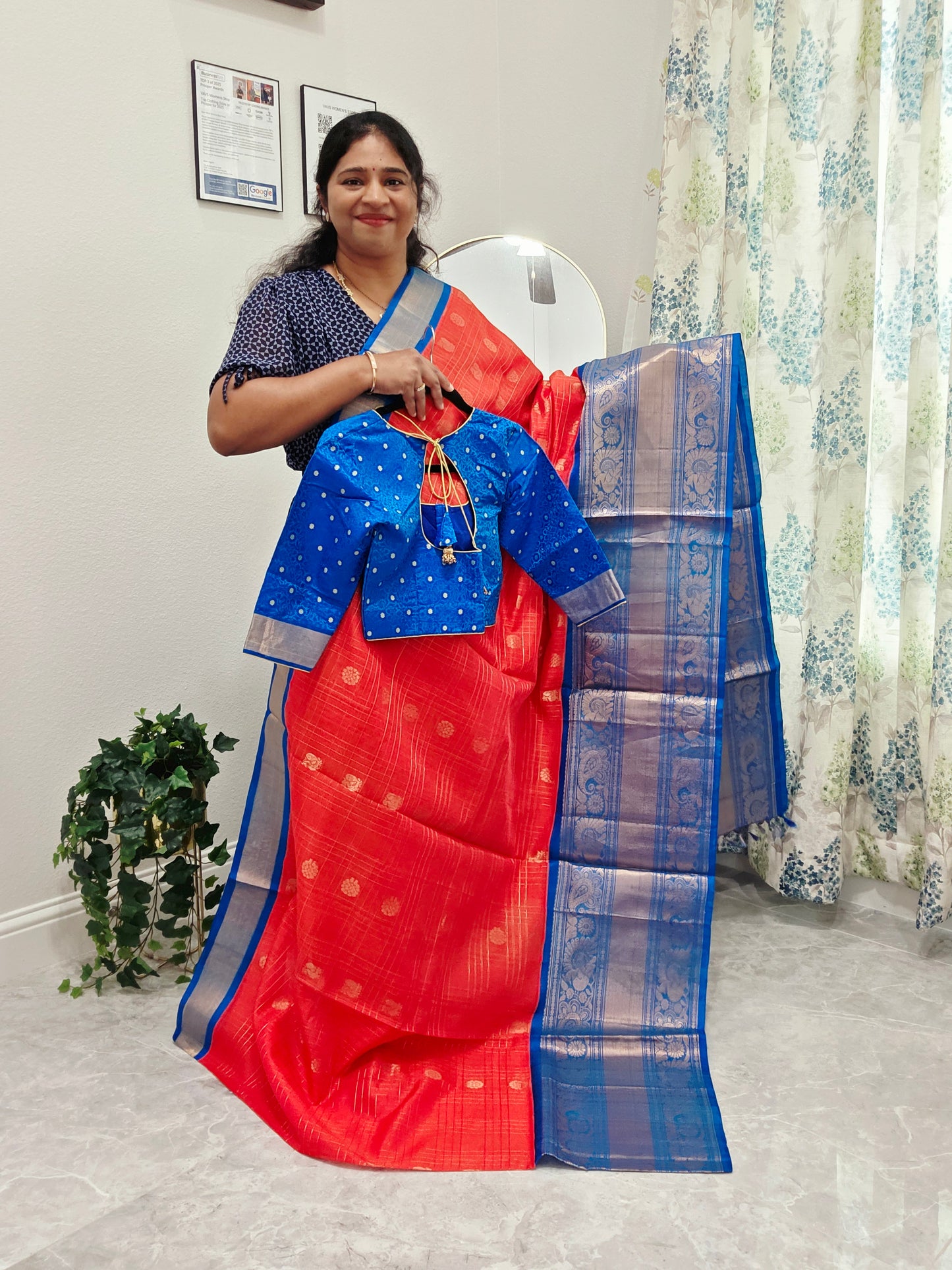 Pure Kuppadam Pattu Silk Cotton Saree - Blouse