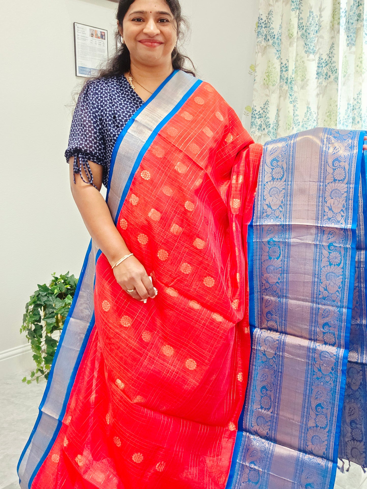 Pure Kuppadam Pattu Silk Cotton Saree - Blouse