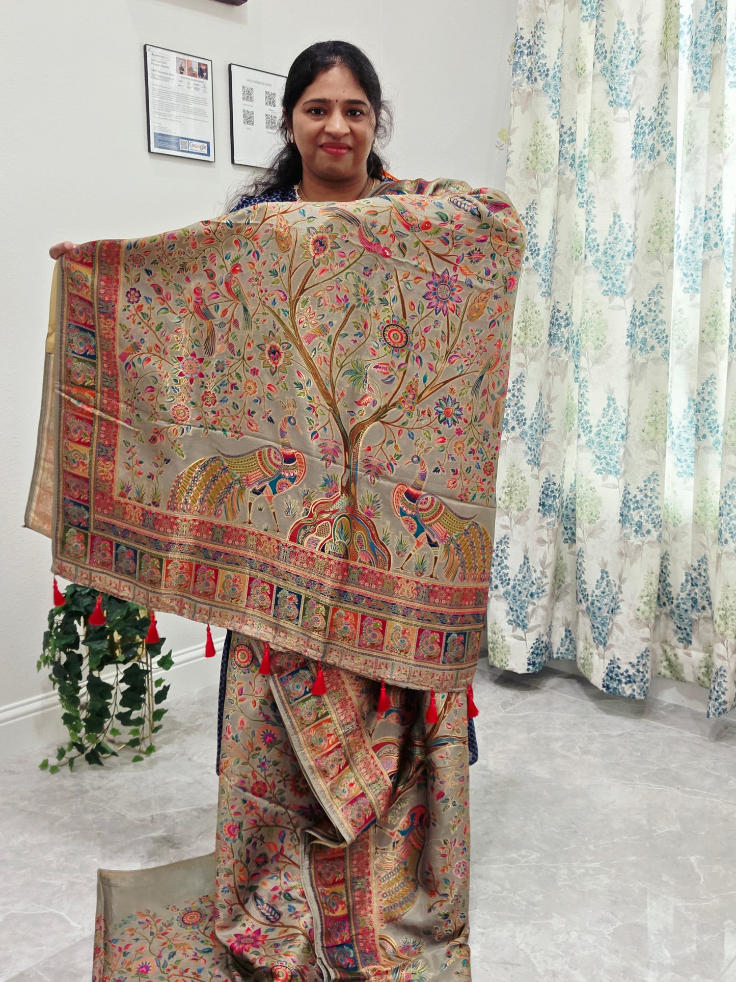 Kashmiri Emporium Design Soft Silk Banarasi Saree with Stitched Blouse