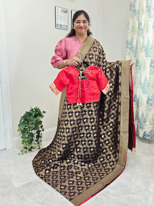 Munga Crepe Silk Saree - Blouse