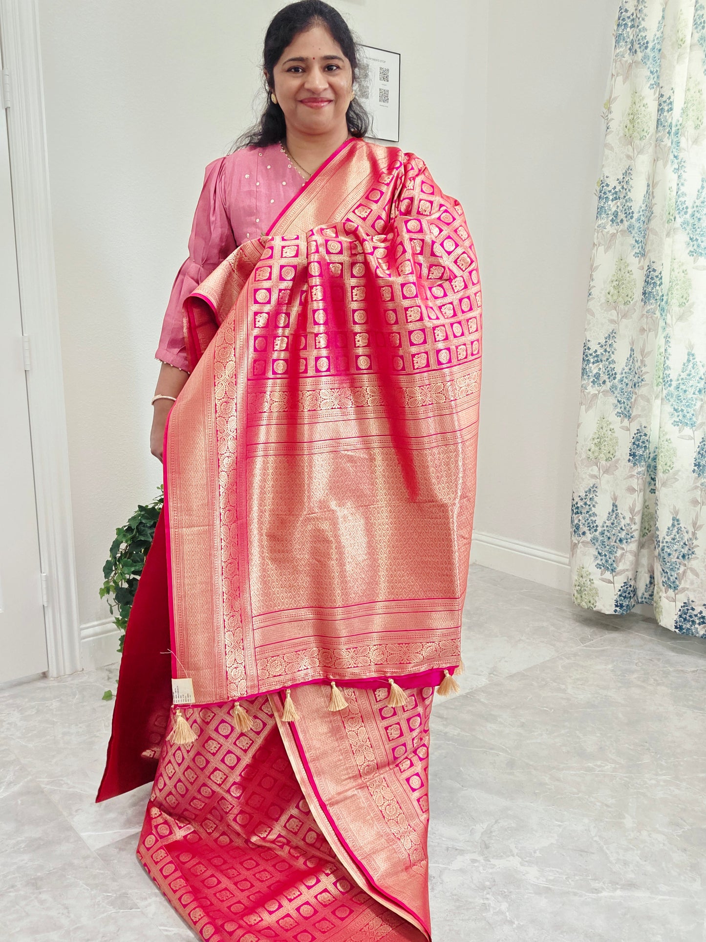 Benarasi Uppada Silk All Over Designer Saree - Blouse