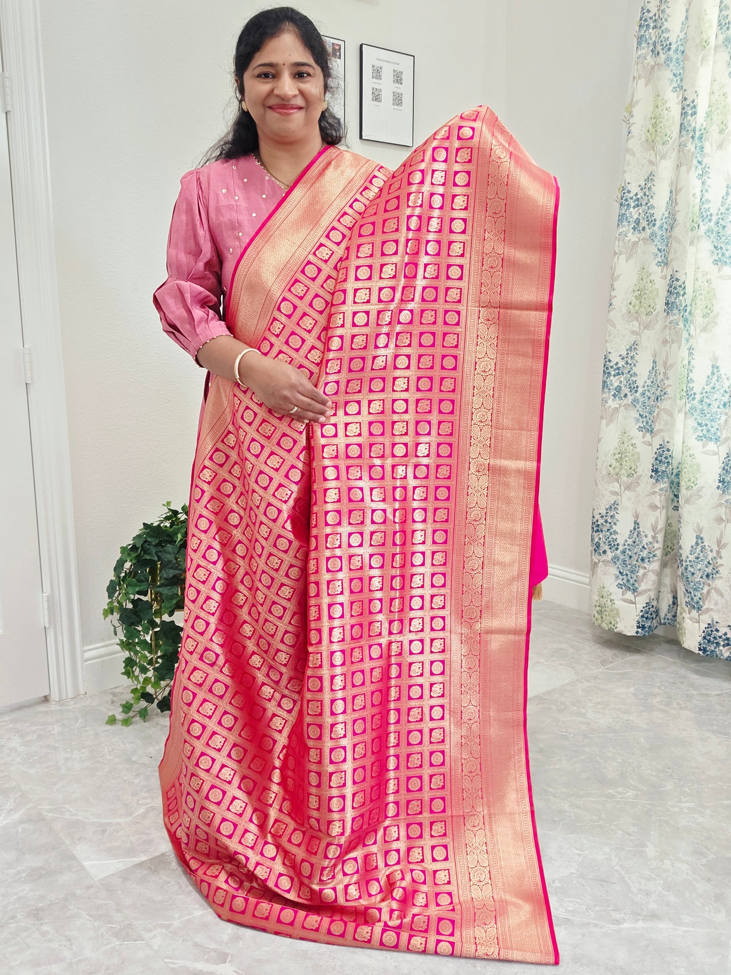 Benarasi Uppada Silk All Over Designer Saree - Blouse