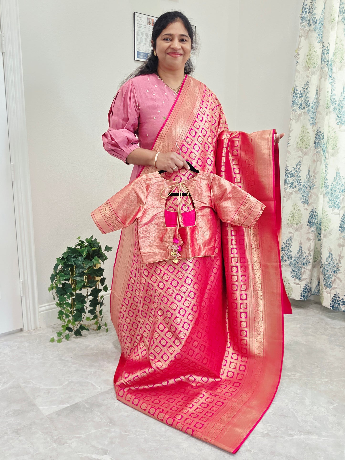 Benarasi Uppada Silk All Over Designer Saree - Blouse