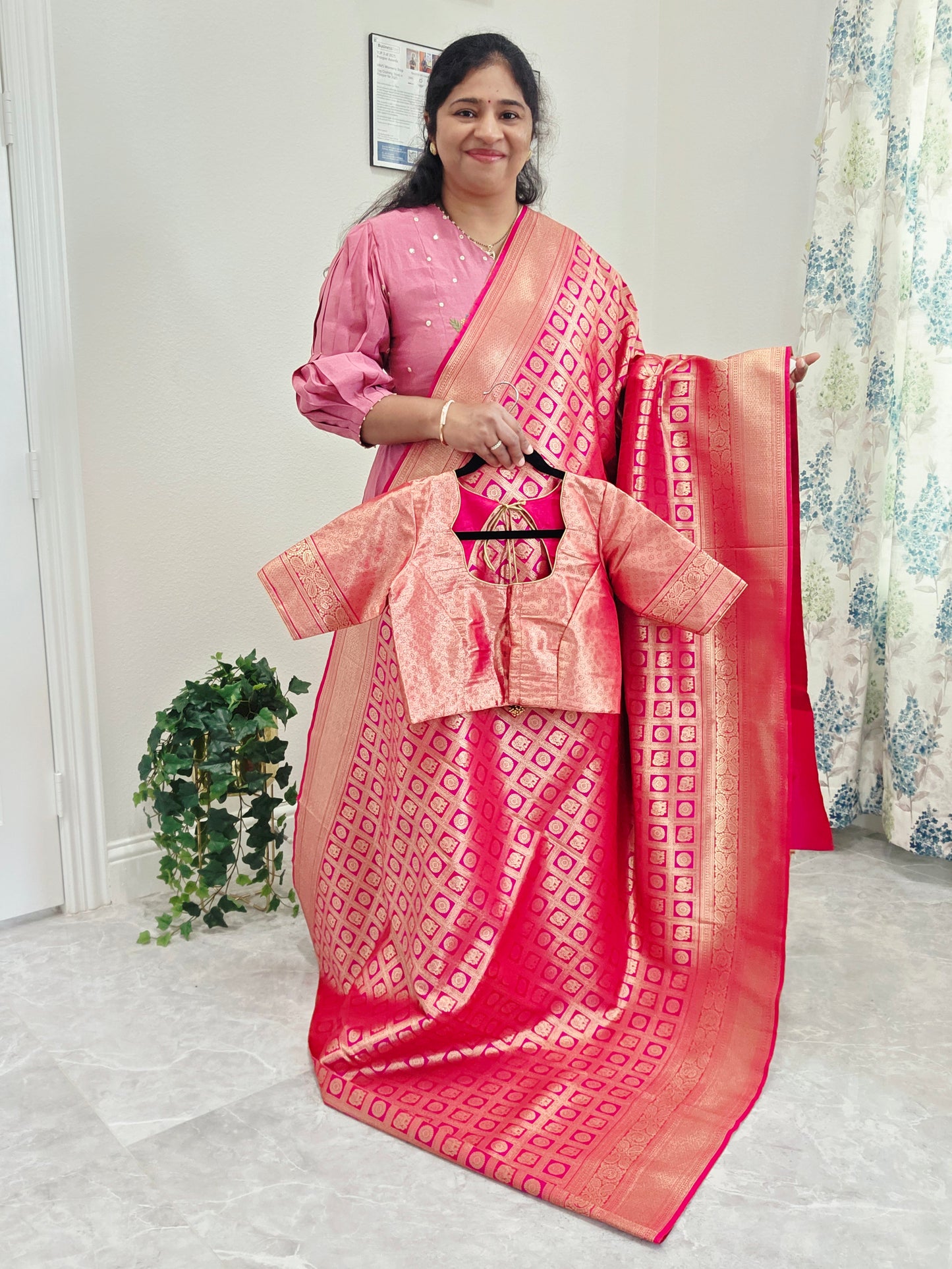 Benarasi Uppada Silk All Over Designer Saree - Blouse
