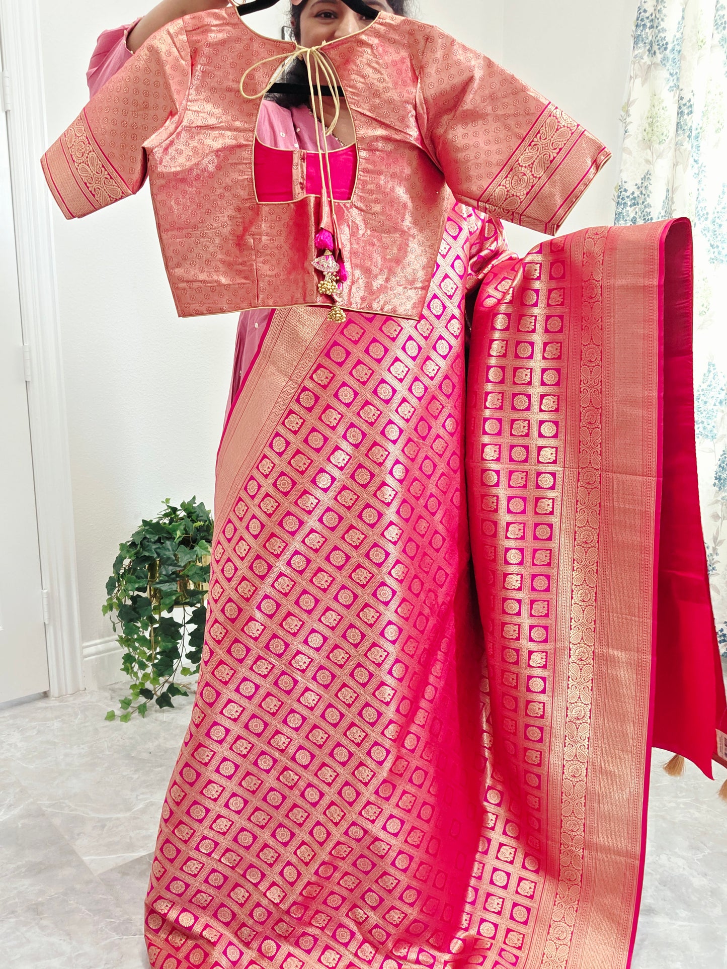 Benarasi Uppada Silk All Over Designer Saree - Blouse