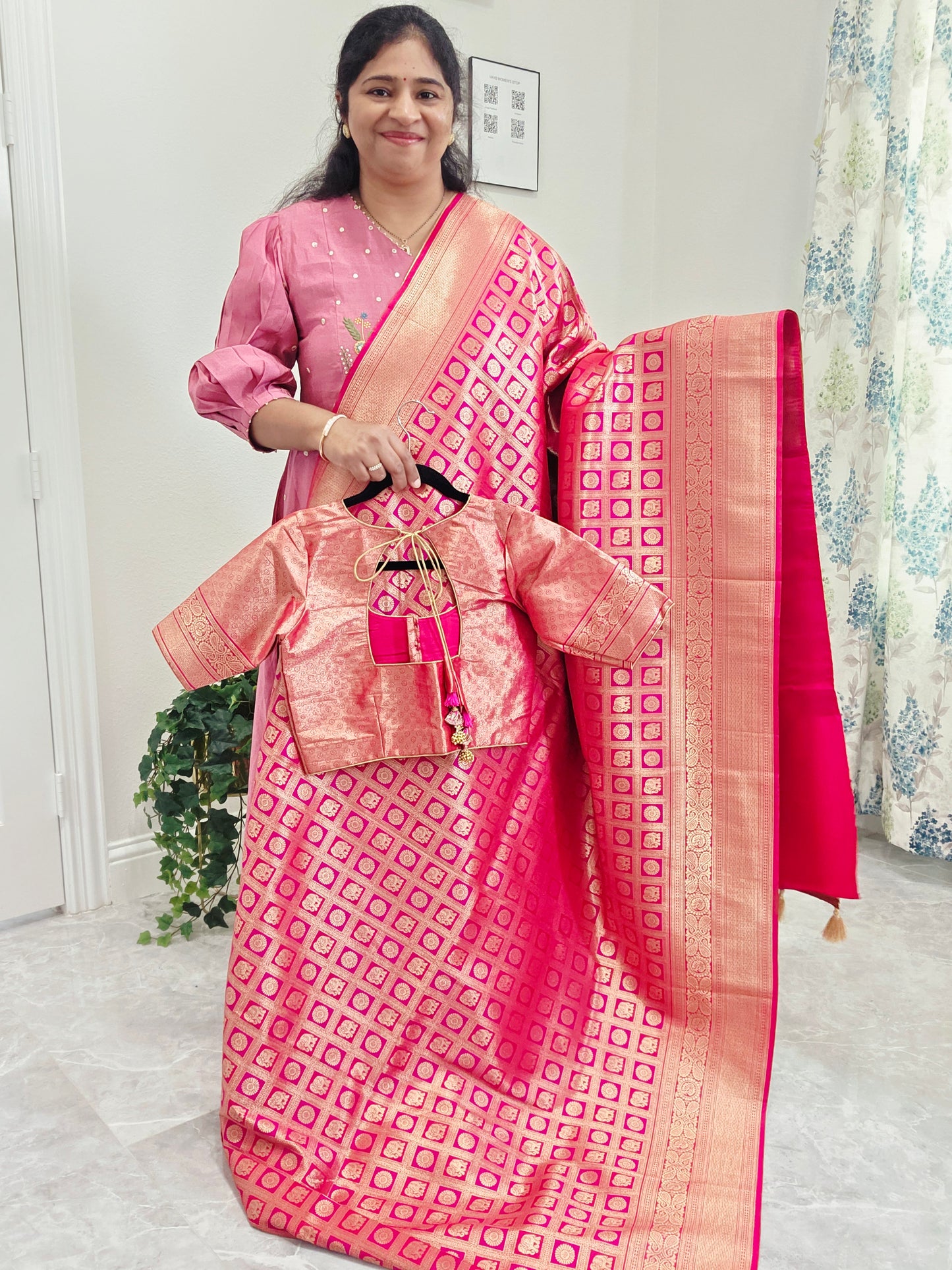 Benarasi Uppada Silk All Over Designer Saree - Blouse
