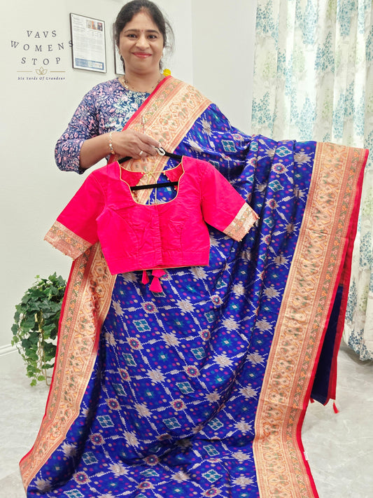 Designer Patola Benarasi Soft Silk saree - Blouse