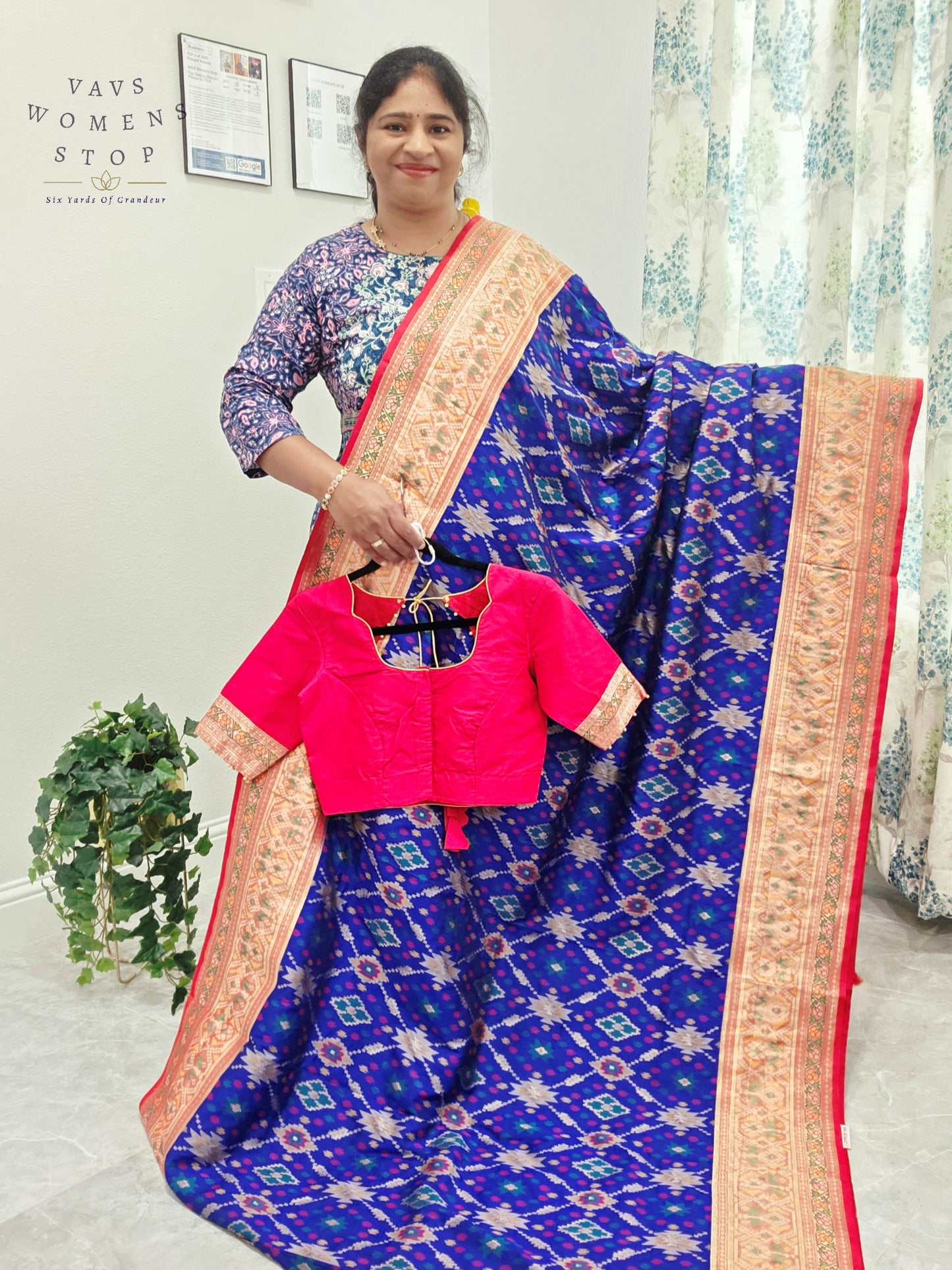 Designer Patola Benarasi Soft Silk saree - Blouse