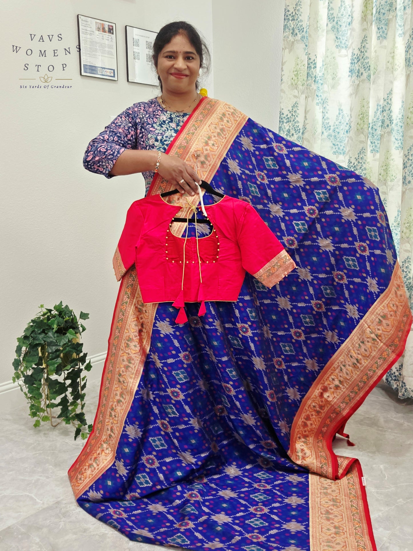 Designer Patola Benarasi Soft Silk saree - Blouse