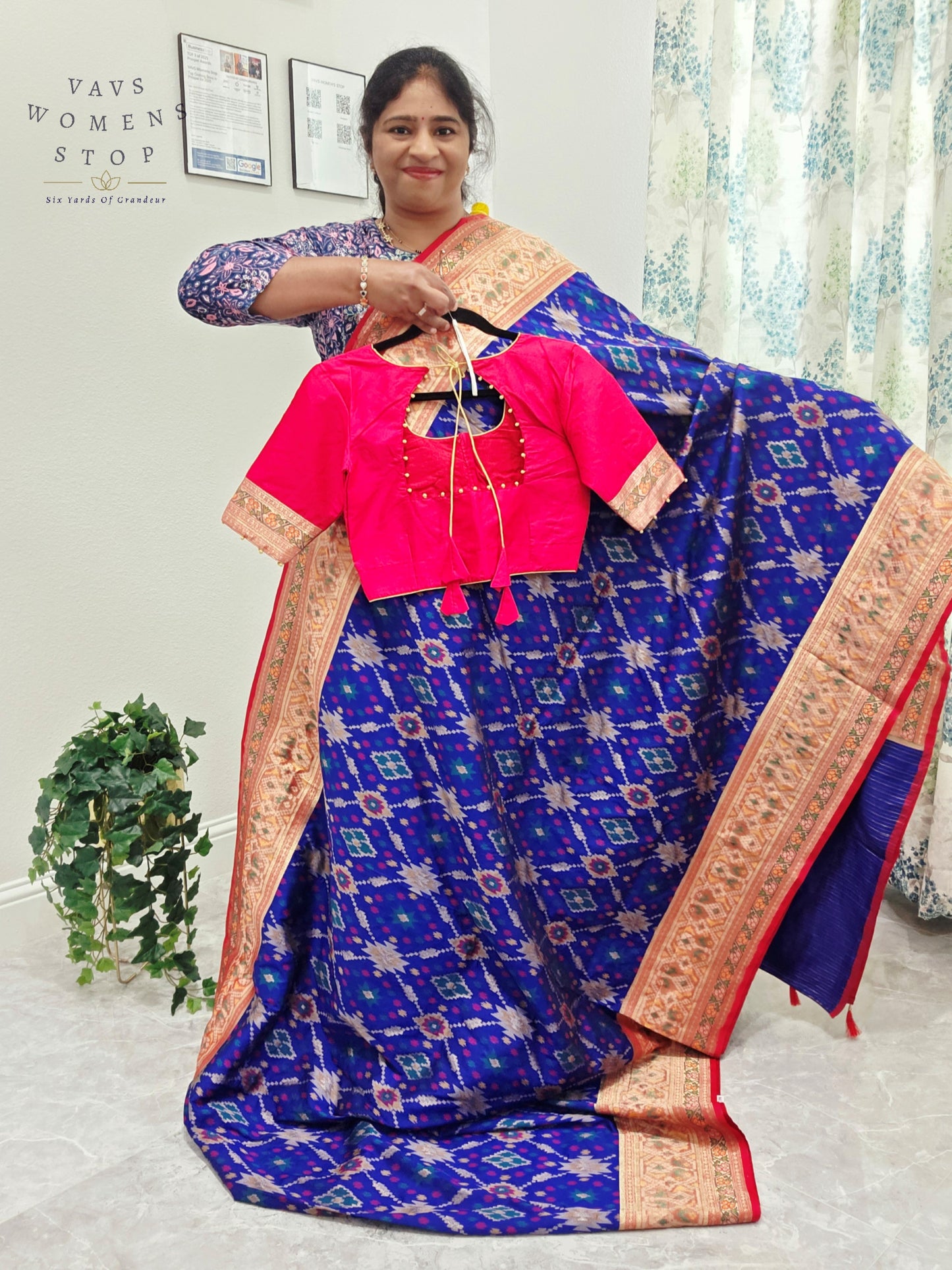 Designer Patola Benarasi Soft Silk saree - Blouse