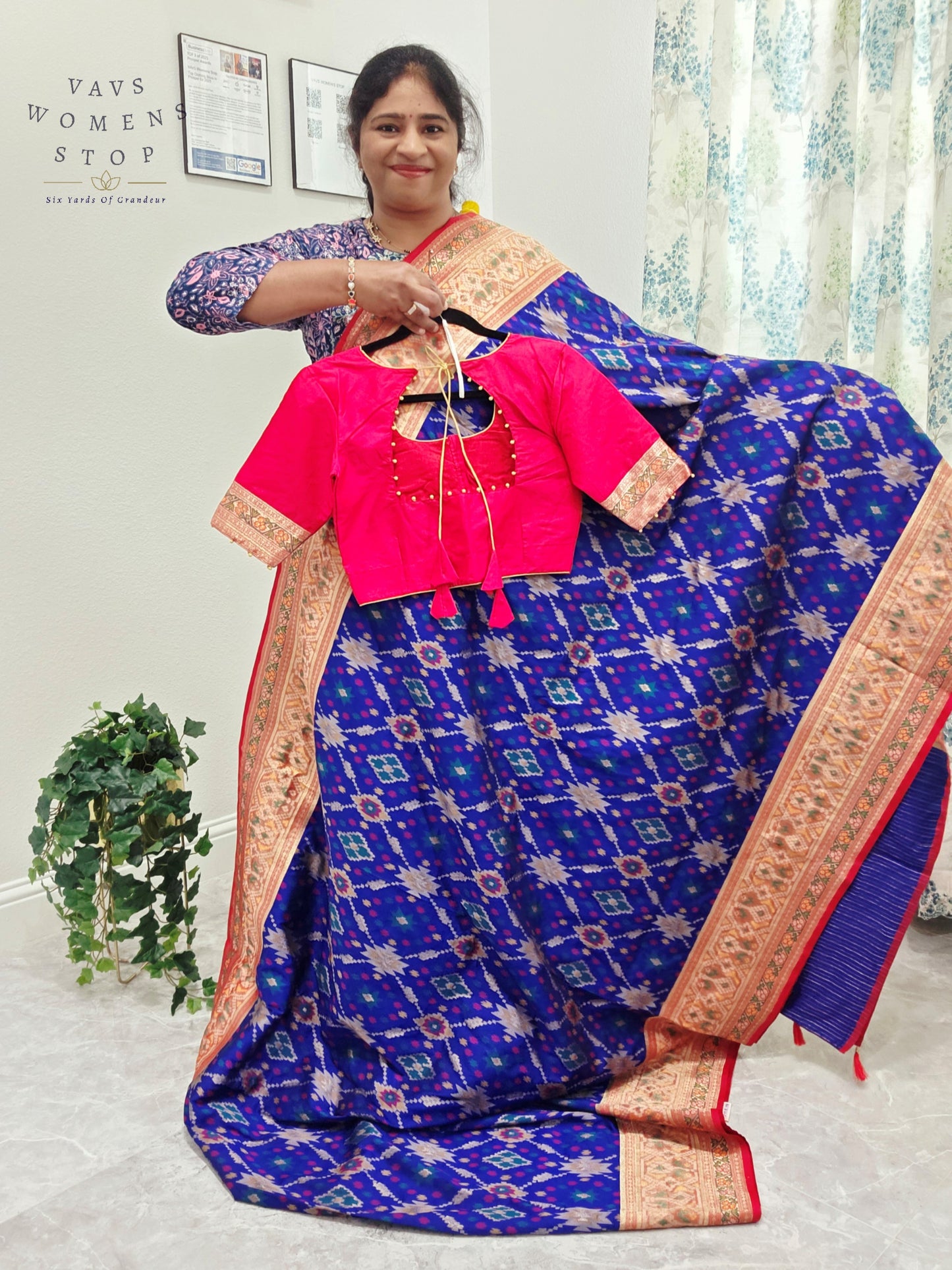 Designer Patola Benarasi Soft Silk saree - Blouse