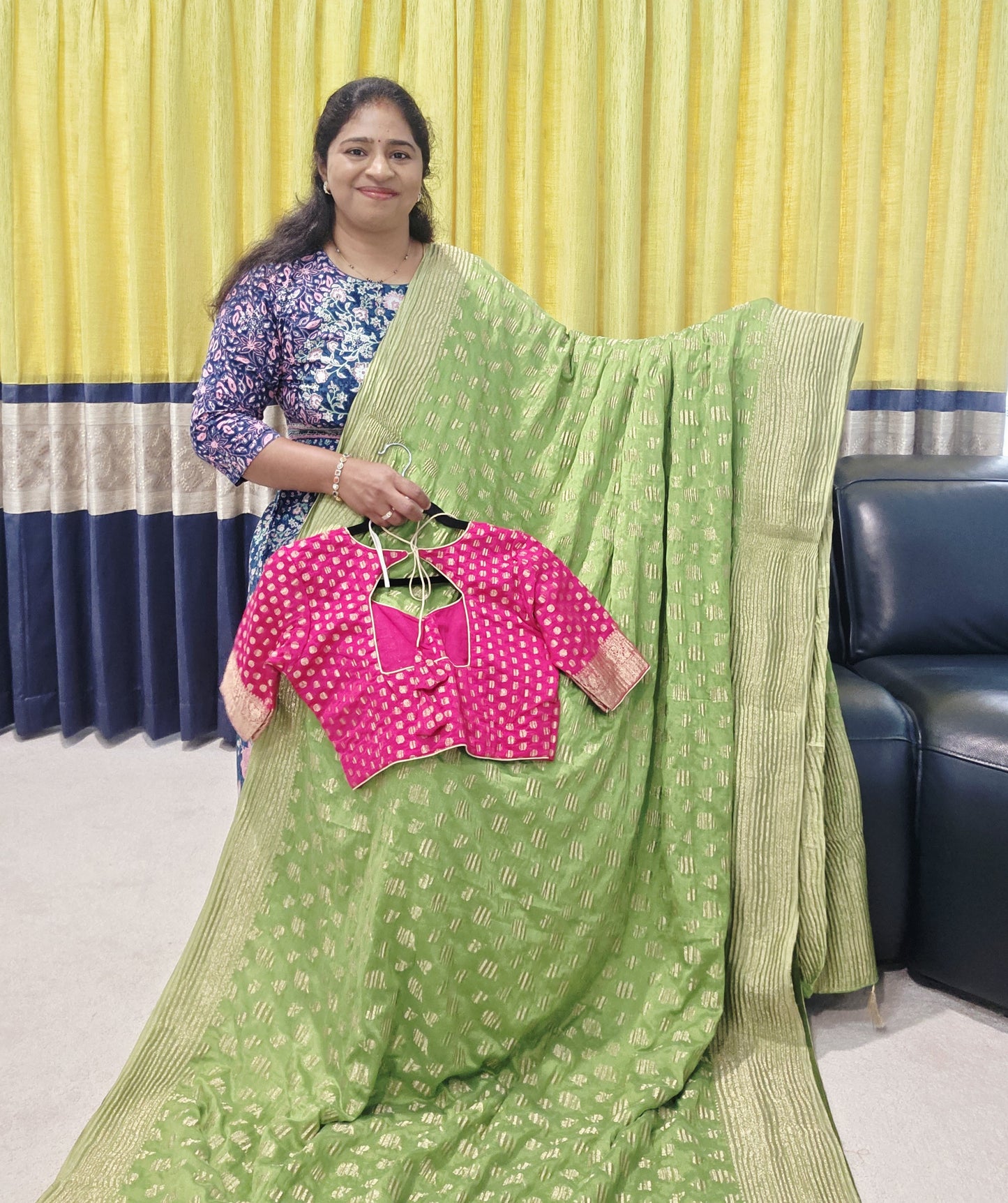 Crush Silk Designer Saree - Blouse