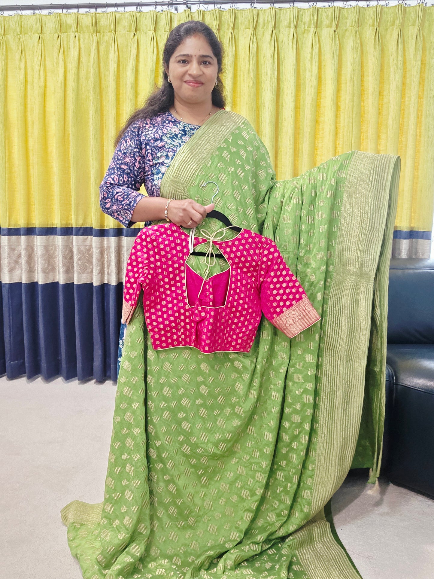 Crush Silk Designer Saree - Blouse