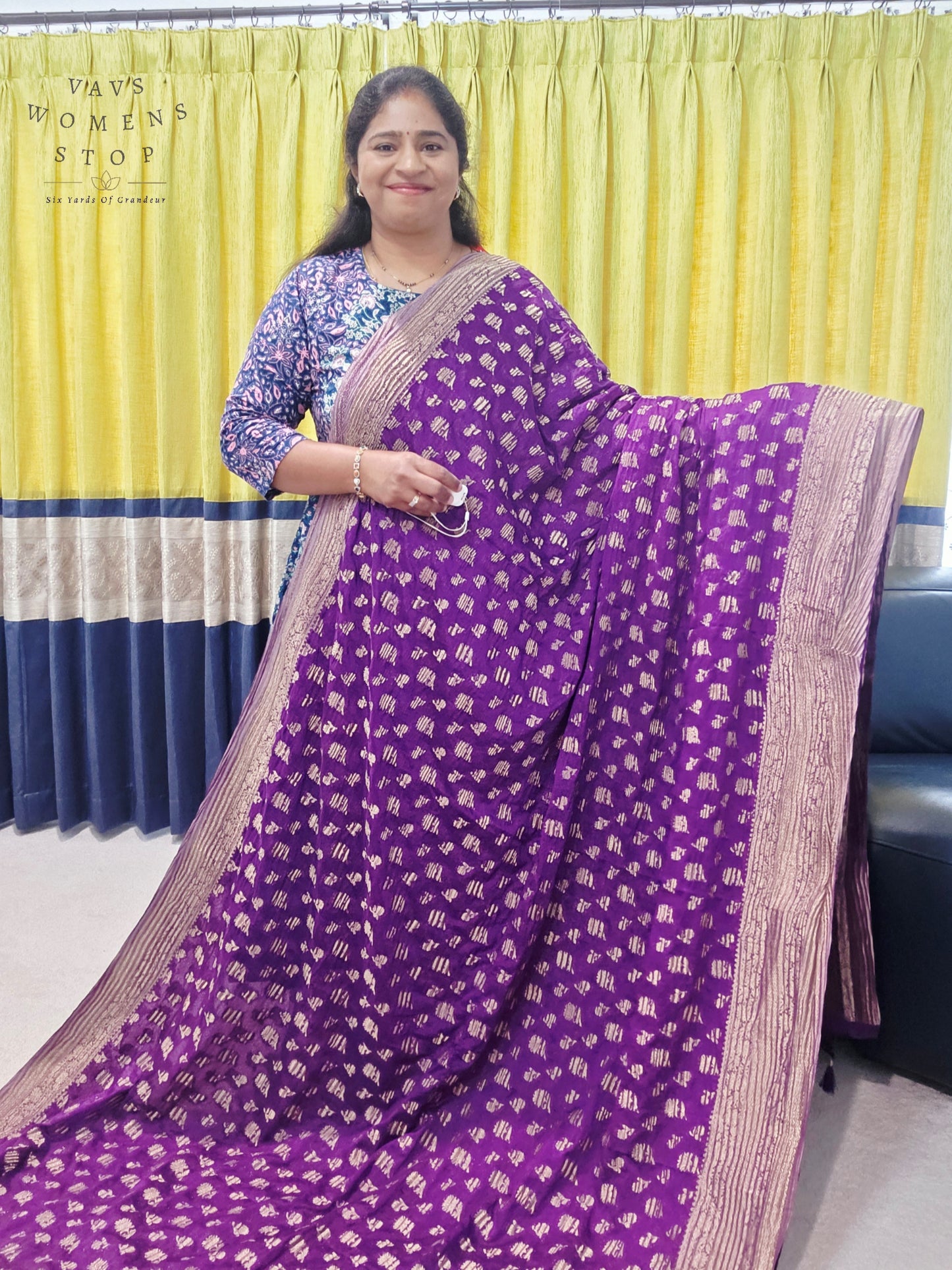 Crush Silk Designer Saree - Blouse