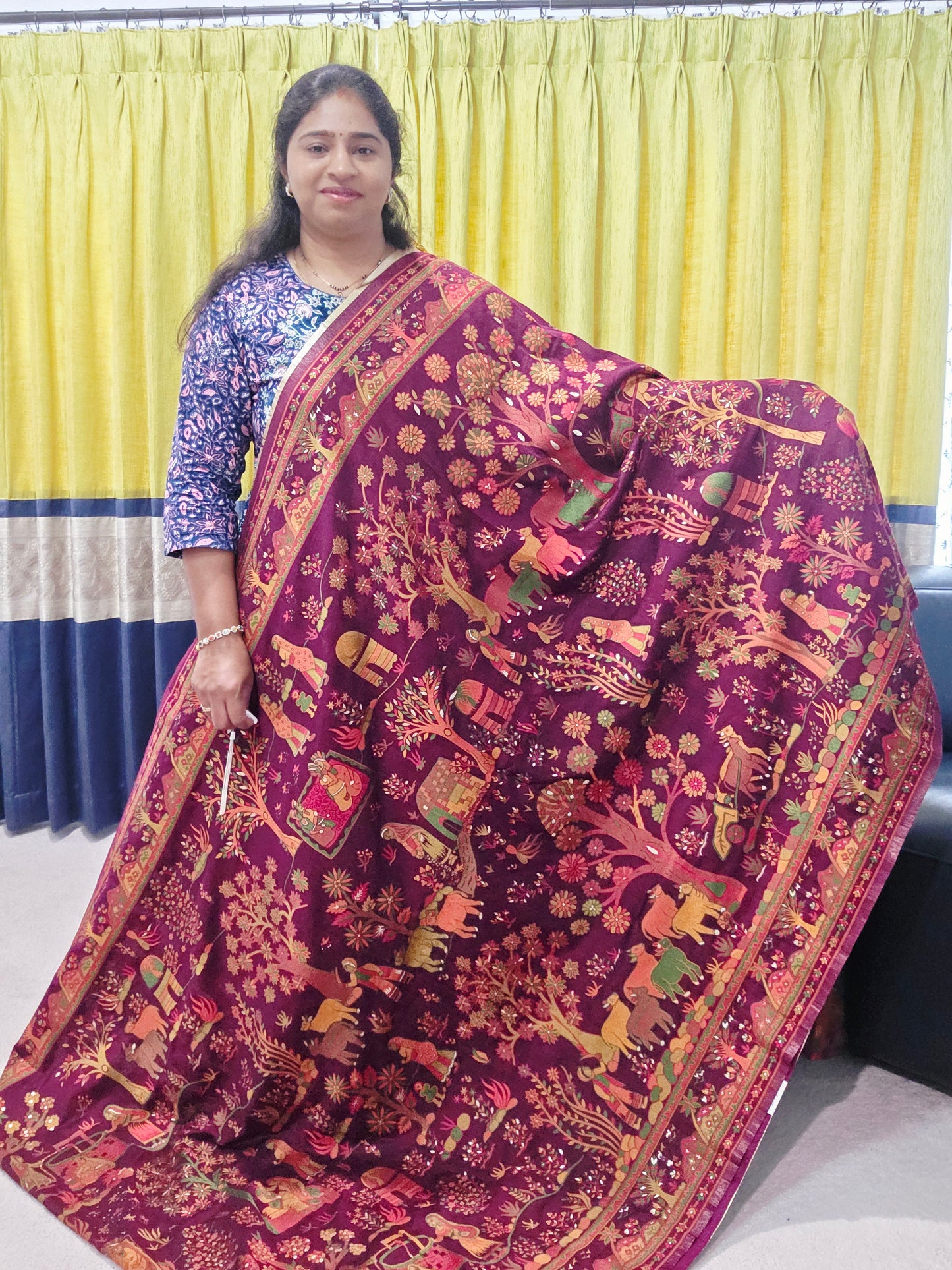 Kani Silk Kashmiri Weaving Saree - Blouse