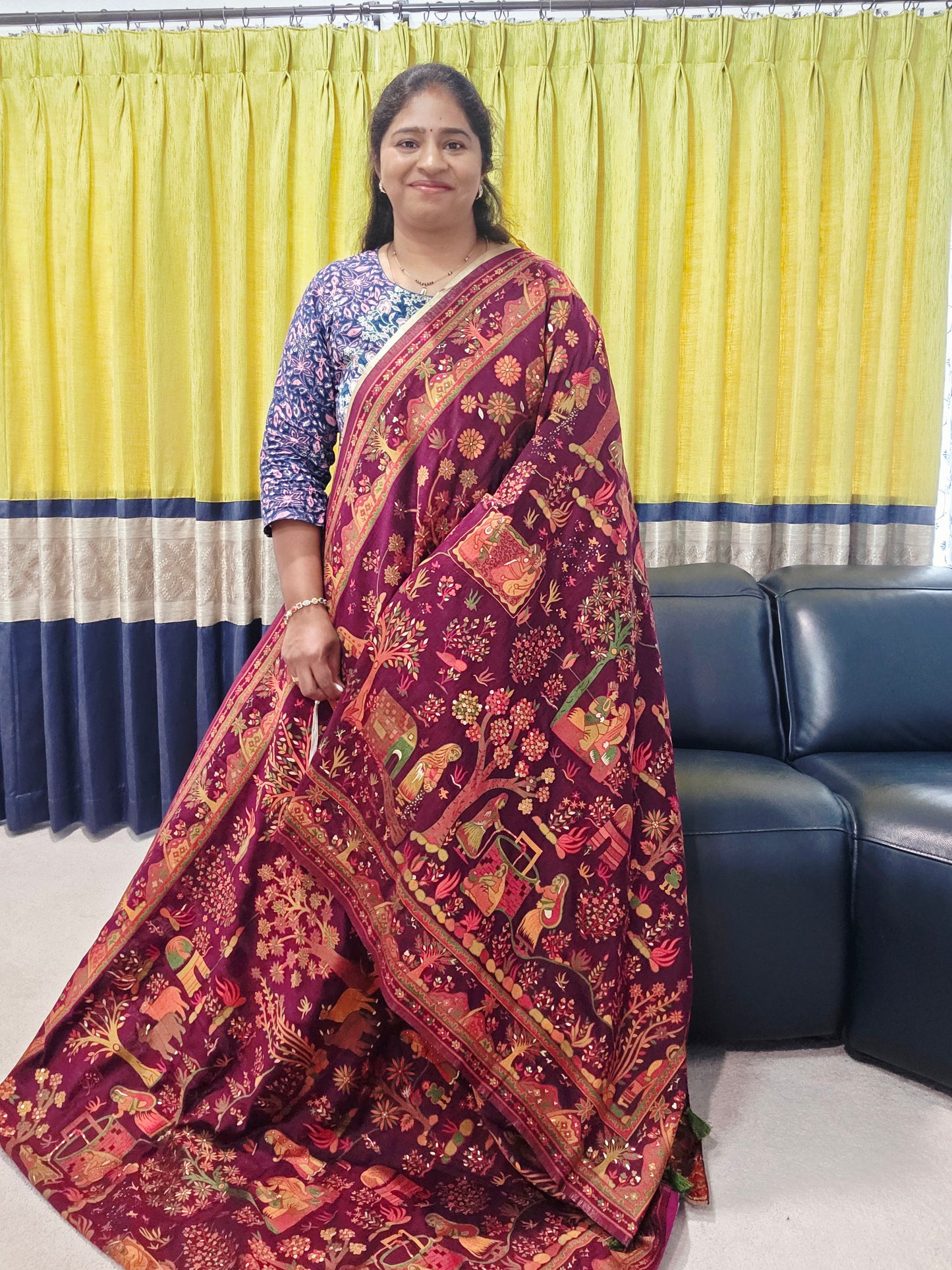 Kani Silk Kashmiri Weaving Saree - Blouse