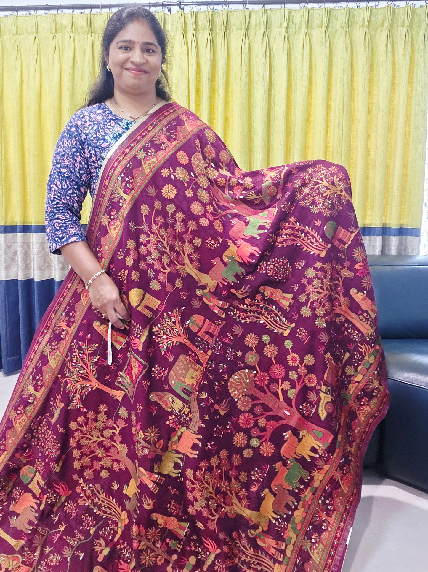 Kani Silk Kashmiri Weaving Saree - Blouse