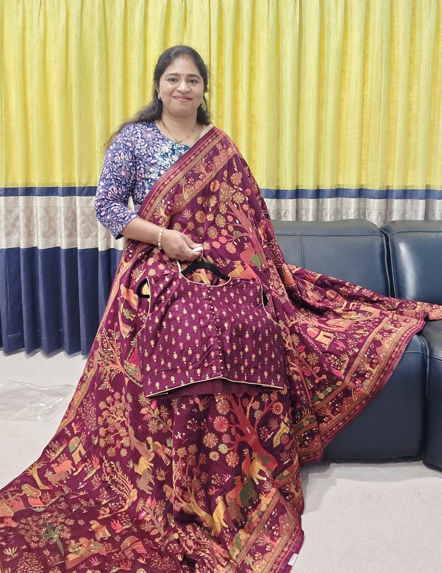 Kani Silk Kashmiri Weaving Saree - Blouse