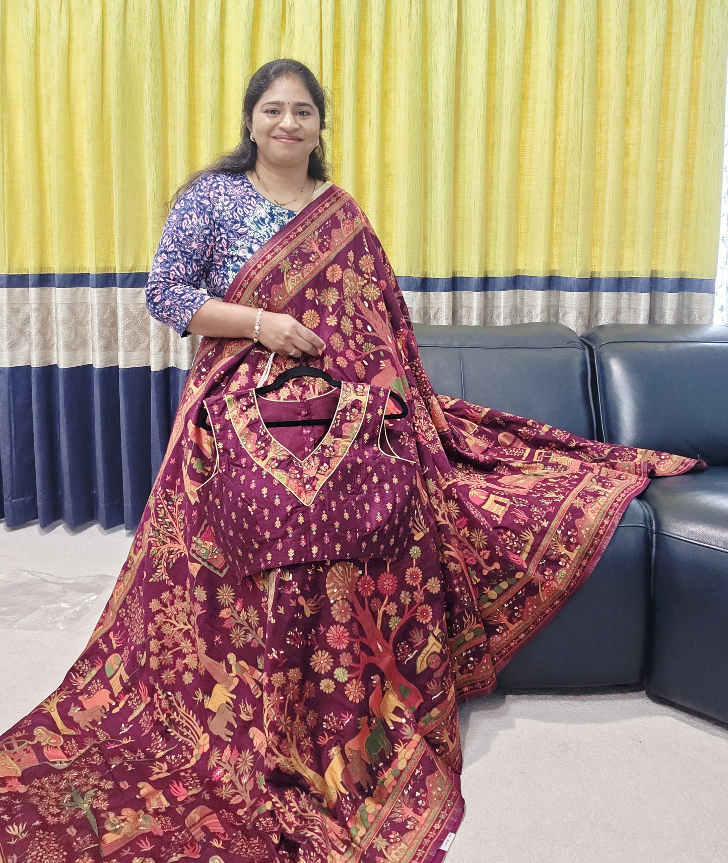 Kani Silk Kashmiri Weaving Saree - Blouse