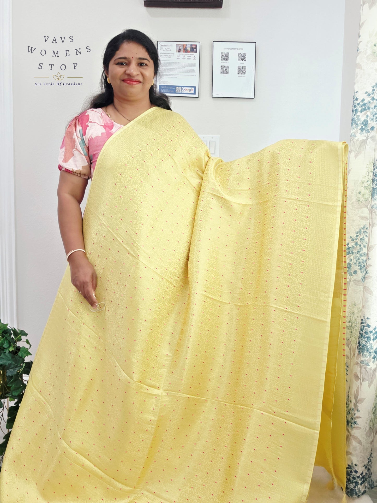 Buttercream Yellow H.O Crepe Silk Saree with Designer Stitched Blouse
