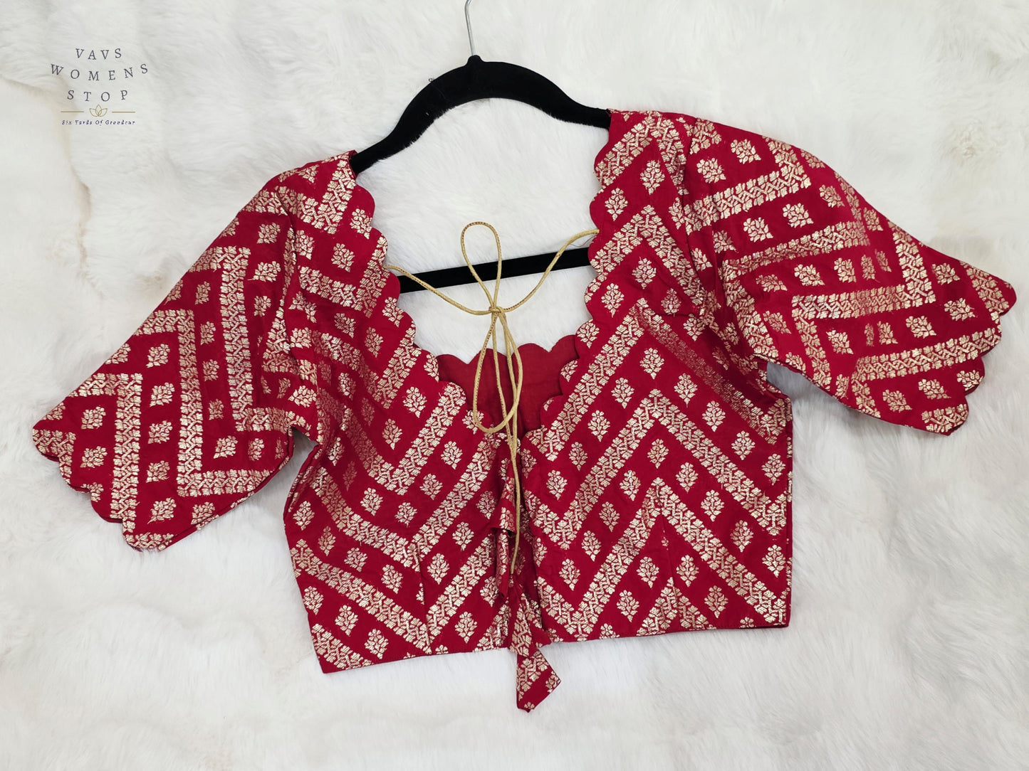 Royal Burgundy Maroon Munga Benarasi Silk Designer Stitched Blouse | Size 34-40