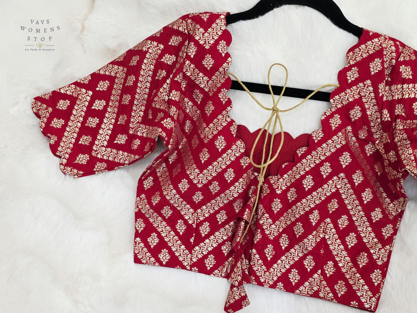 Royal Burgundy Maroon Munga Benarasi Silk Designer Stitched Blouse | Size 34-40