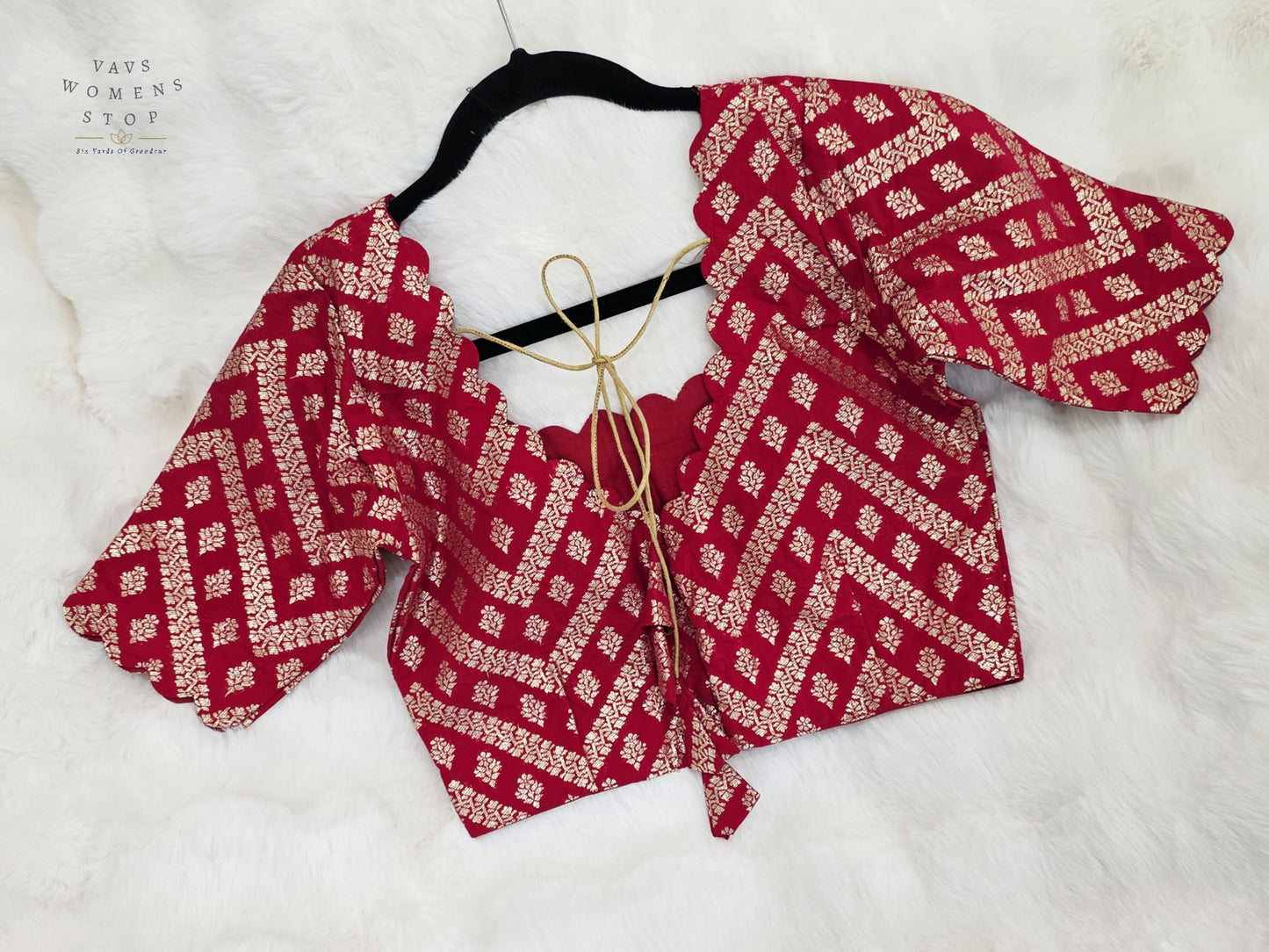 Royal Burgundy Maroon Munga Benarasi Silk Designer Stitched Blouse | Size 34-40