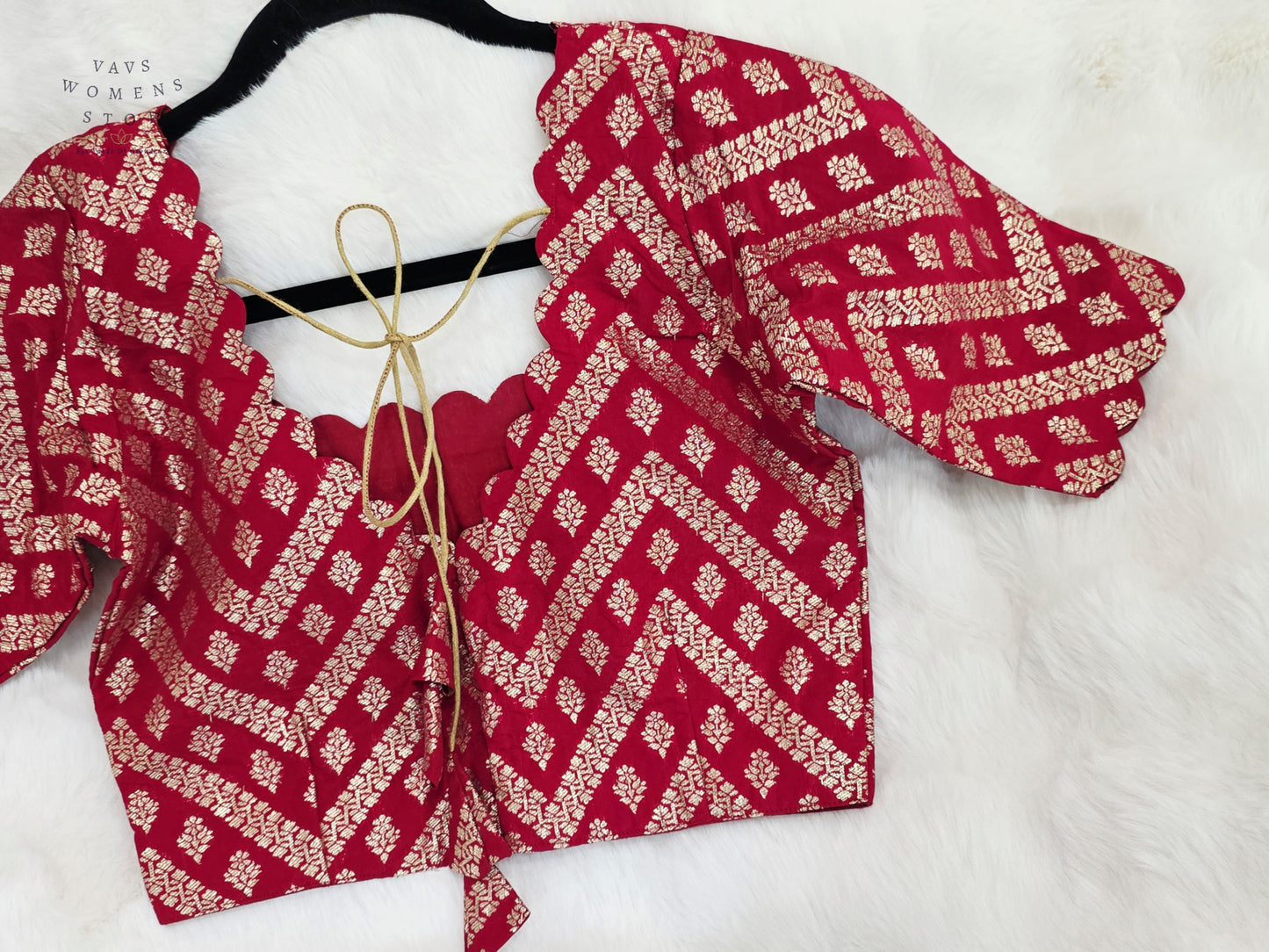 Royal Burgundy Maroon Munga Benarasi Silk Designer Stitched Blouse | Size 34-40