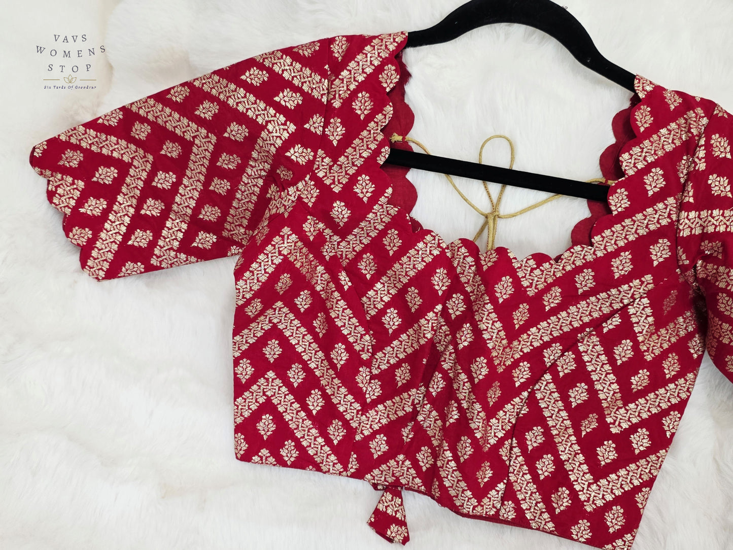 Royal Burgundy Maroon Munga Benarasi Silk Designer Stitched Blouse | Size 34-40