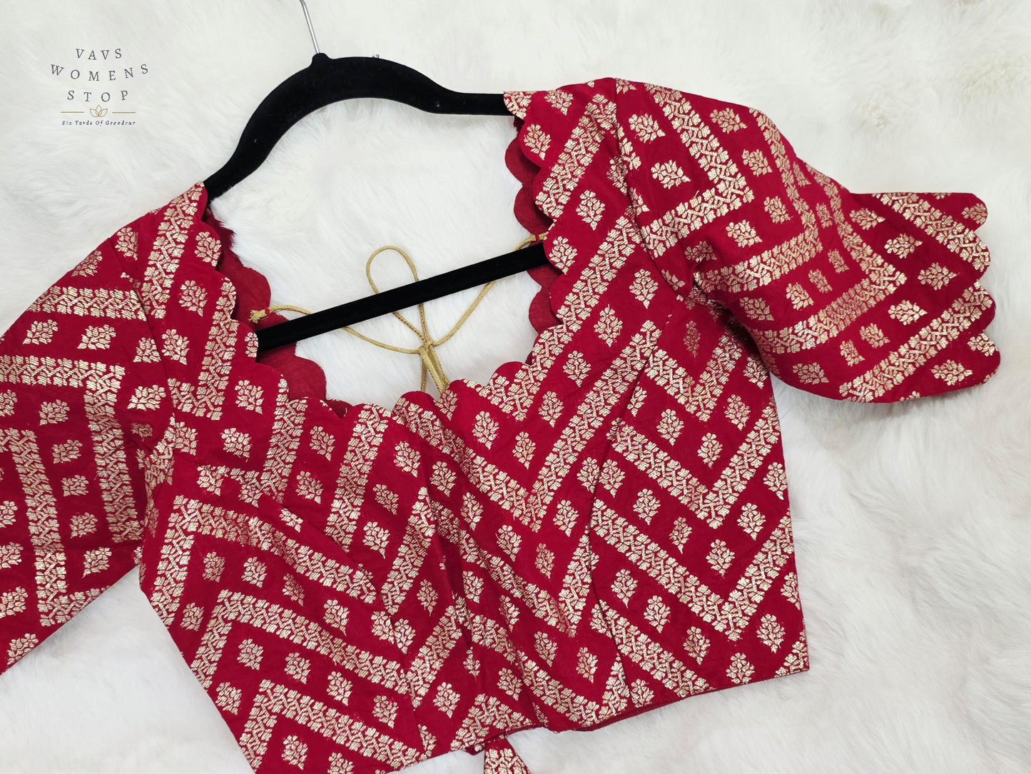 Royal Burgundy Maroon Munga Benarasi Silk Designer Stitched Blouse | Size 34-40
