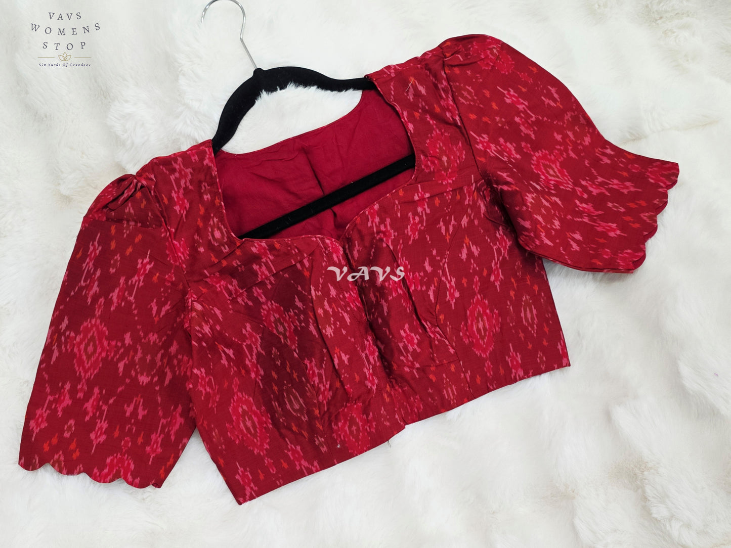 Royal Crimson Ruby & Deep Wine Pure Sico Pochampally Ikat Designer Blouse