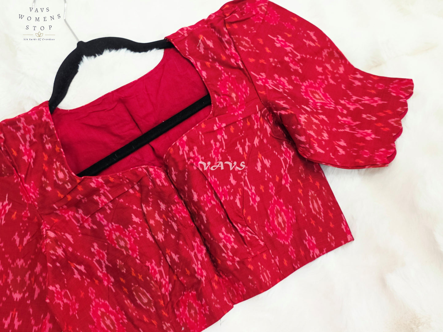 Royal Crimson Ruby & Deep Wine Pure Sico Pochampally Ikat Designer Blouse